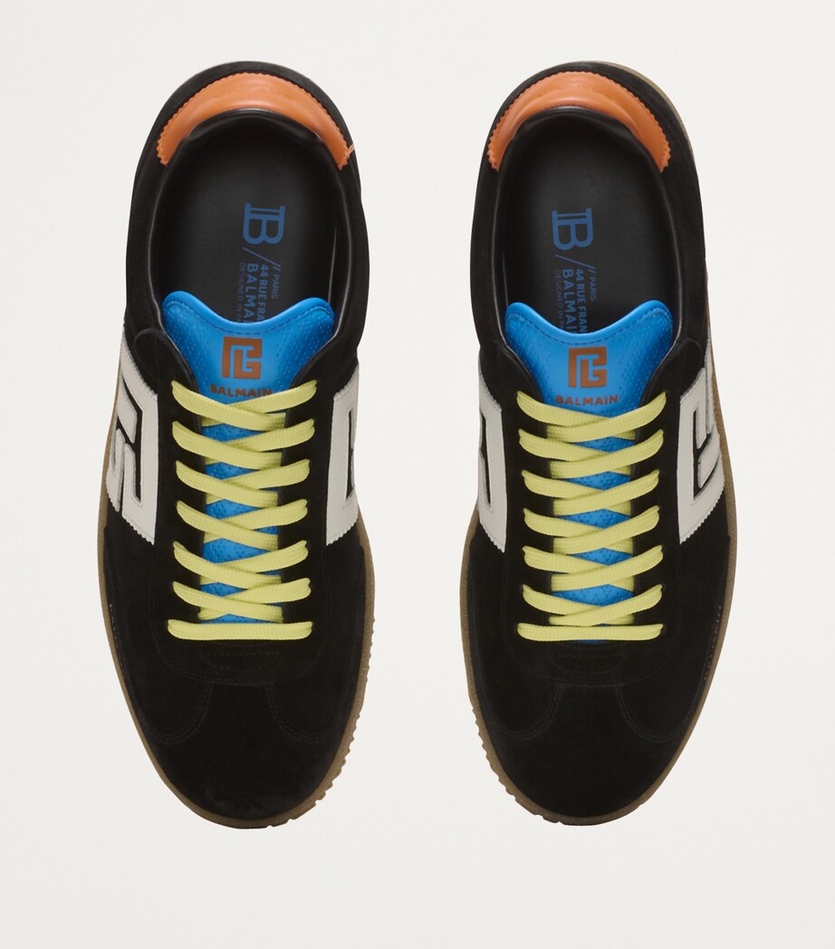 Balmain Suede Swan Sneakers Gris/jaune/orange Image 3