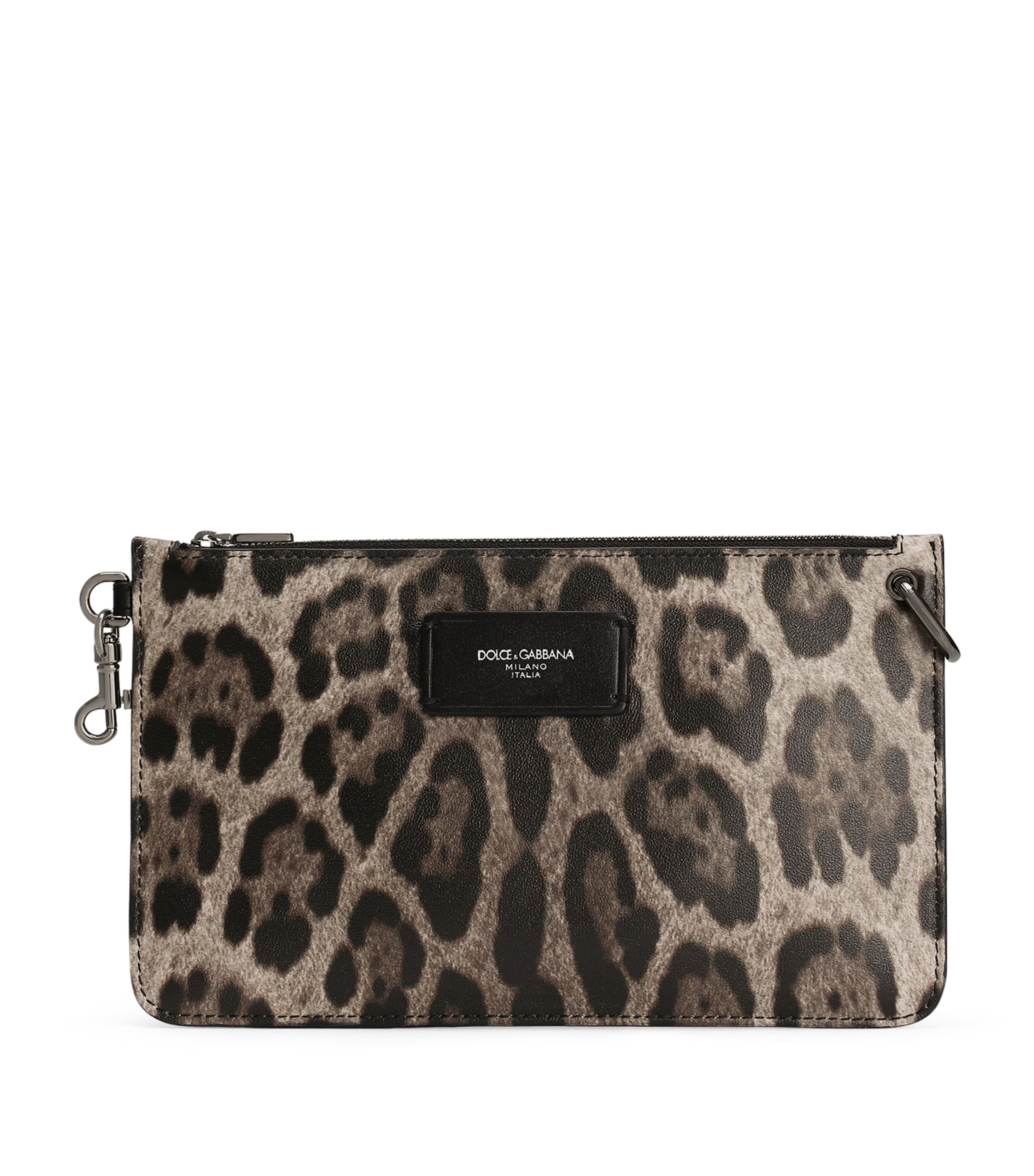 Dolce & Gabbana Calfskin Leopard Pouch
