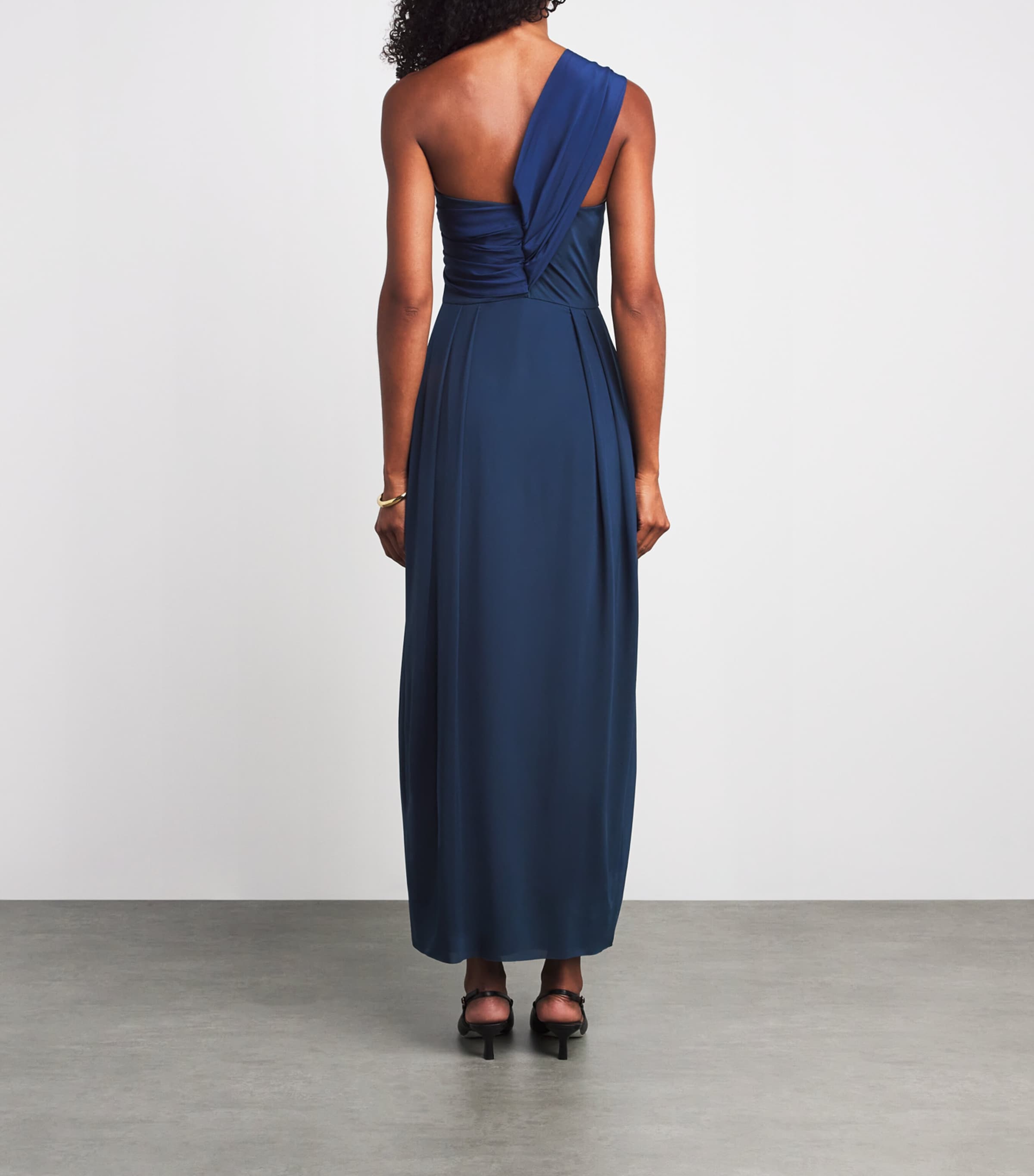 Jersey Draped Maxi Dress NAVY Image 3