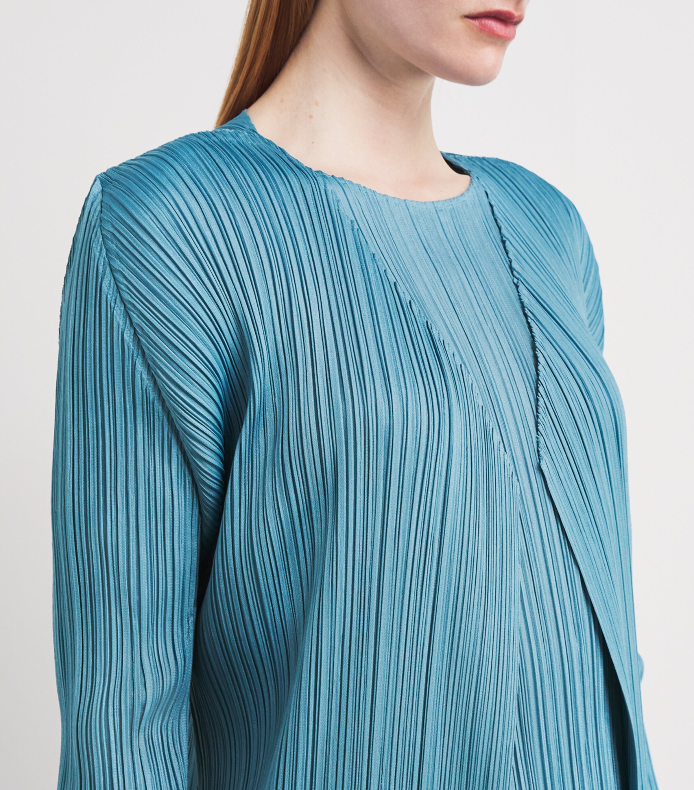 Pleats Please Issey Miyake Grey Monthly Colors January Cardigan