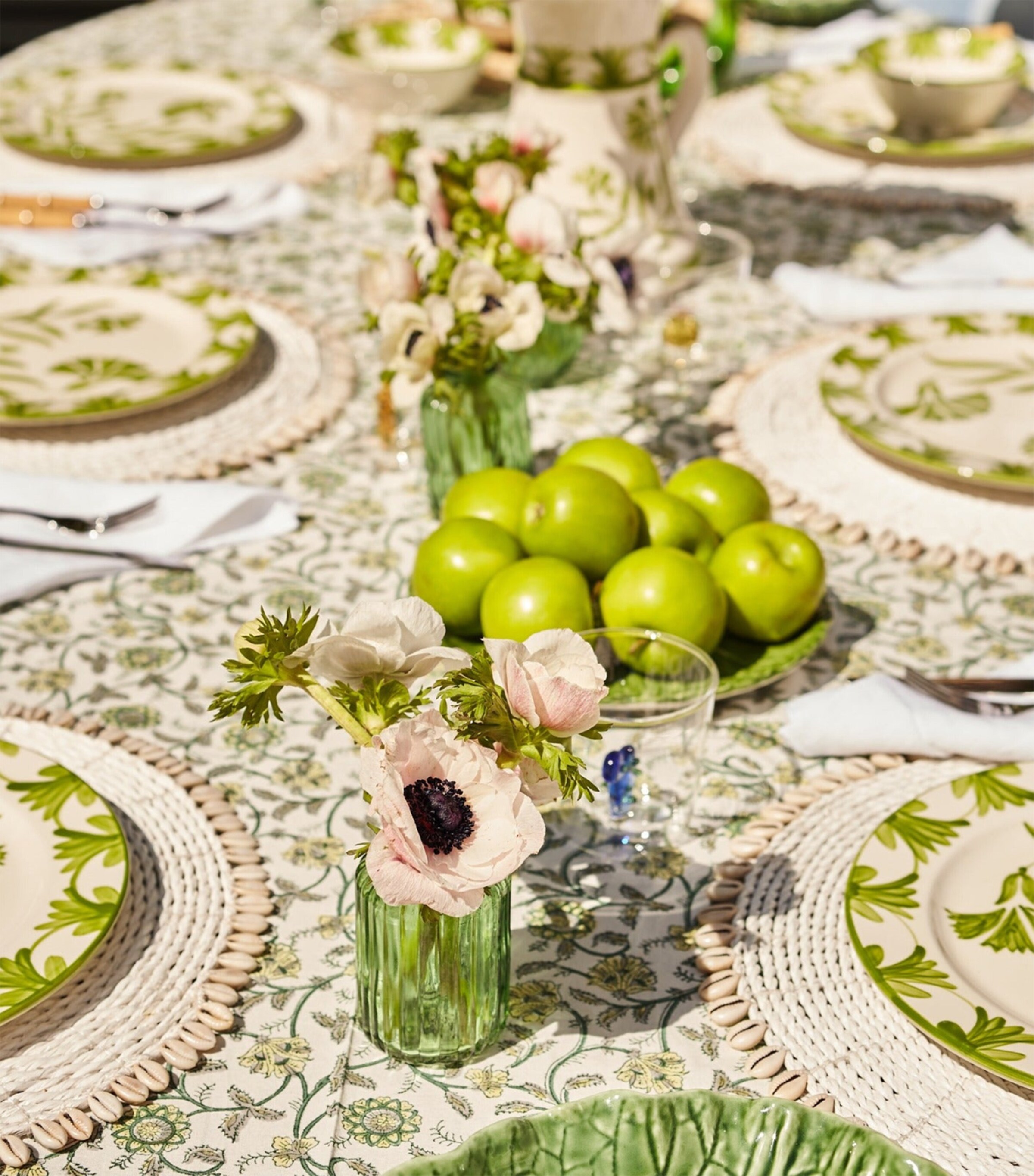 Maison Margaux Green Petals Tablecloth (150cm x 300cm) Image 4