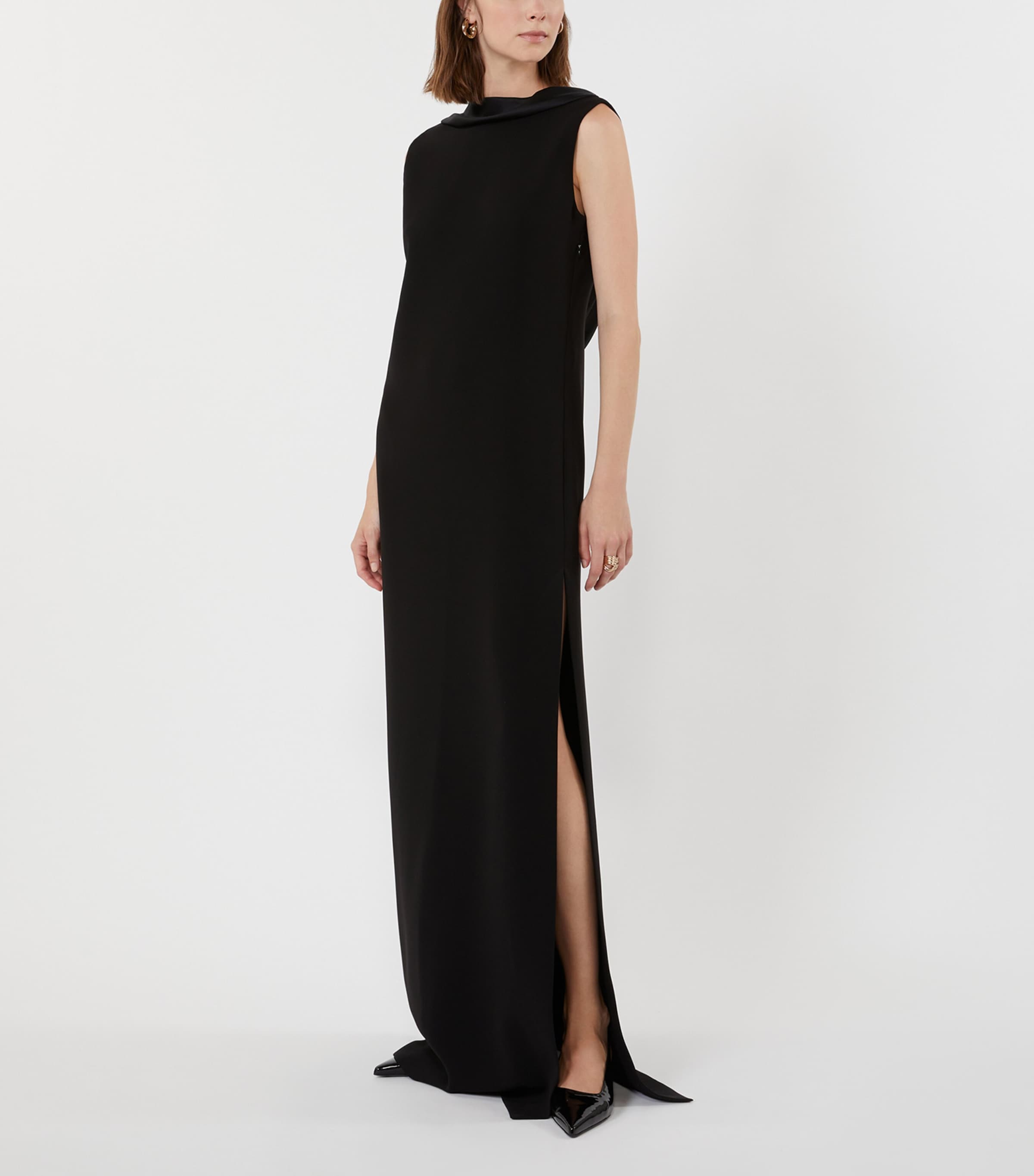 Max Mara Womens Crepe Maxi Dress Black Image 3