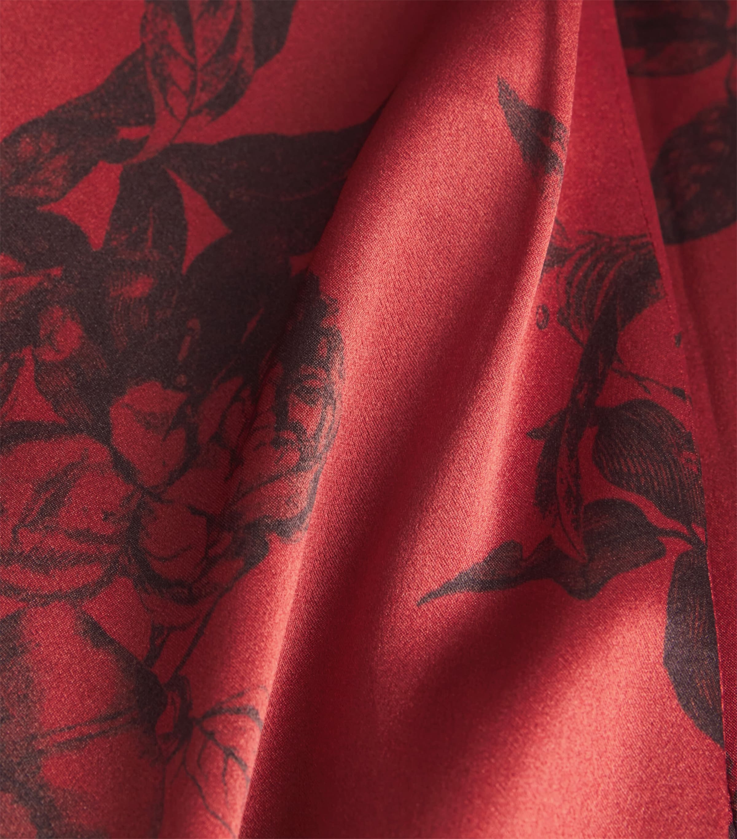 Silk Pilar Wide-Leg Trousers BRGNDY PNTRFLY FLR Image 5