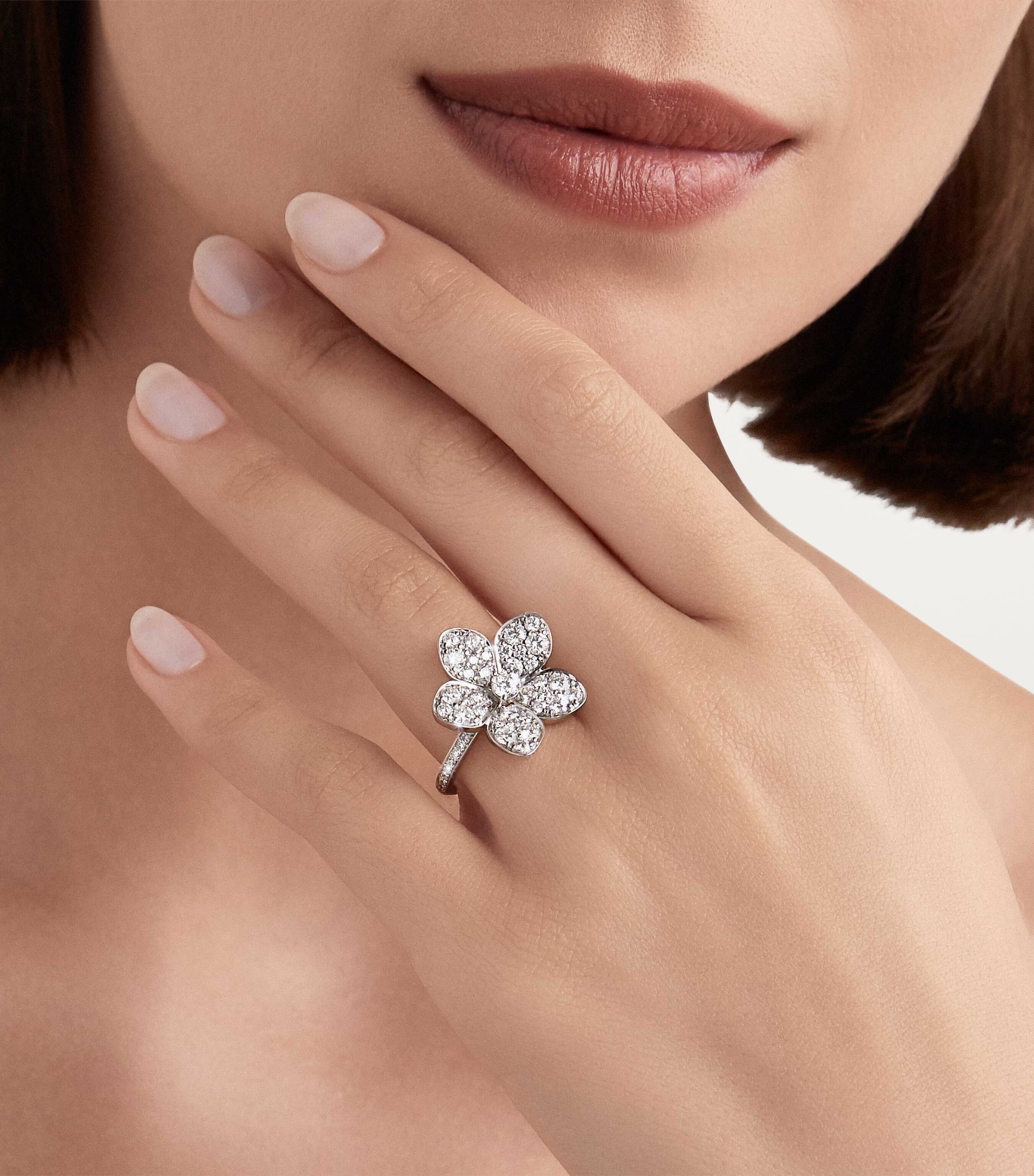 Graff White Gold and Diamond Wild Flower Ring White Gold Image 2