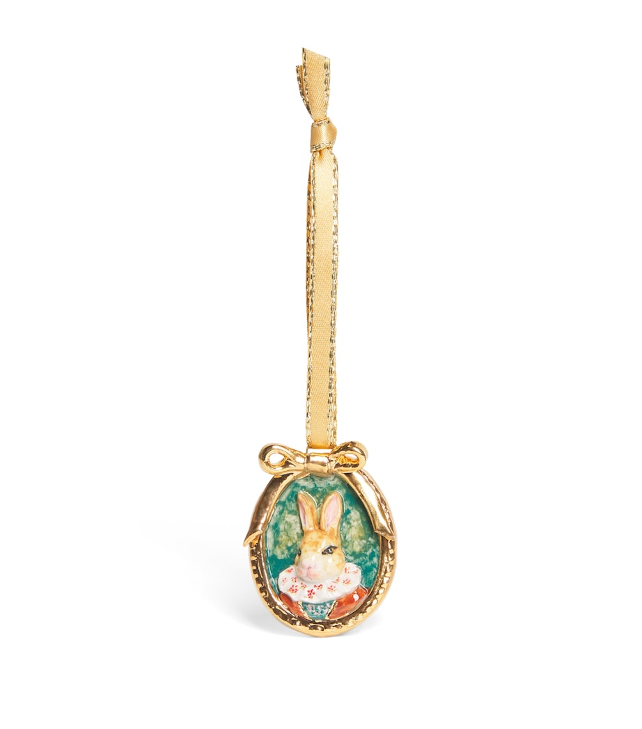 Hop Skip & Flutter Rabbit in Frame Tree Decoration Gold Green Image 1