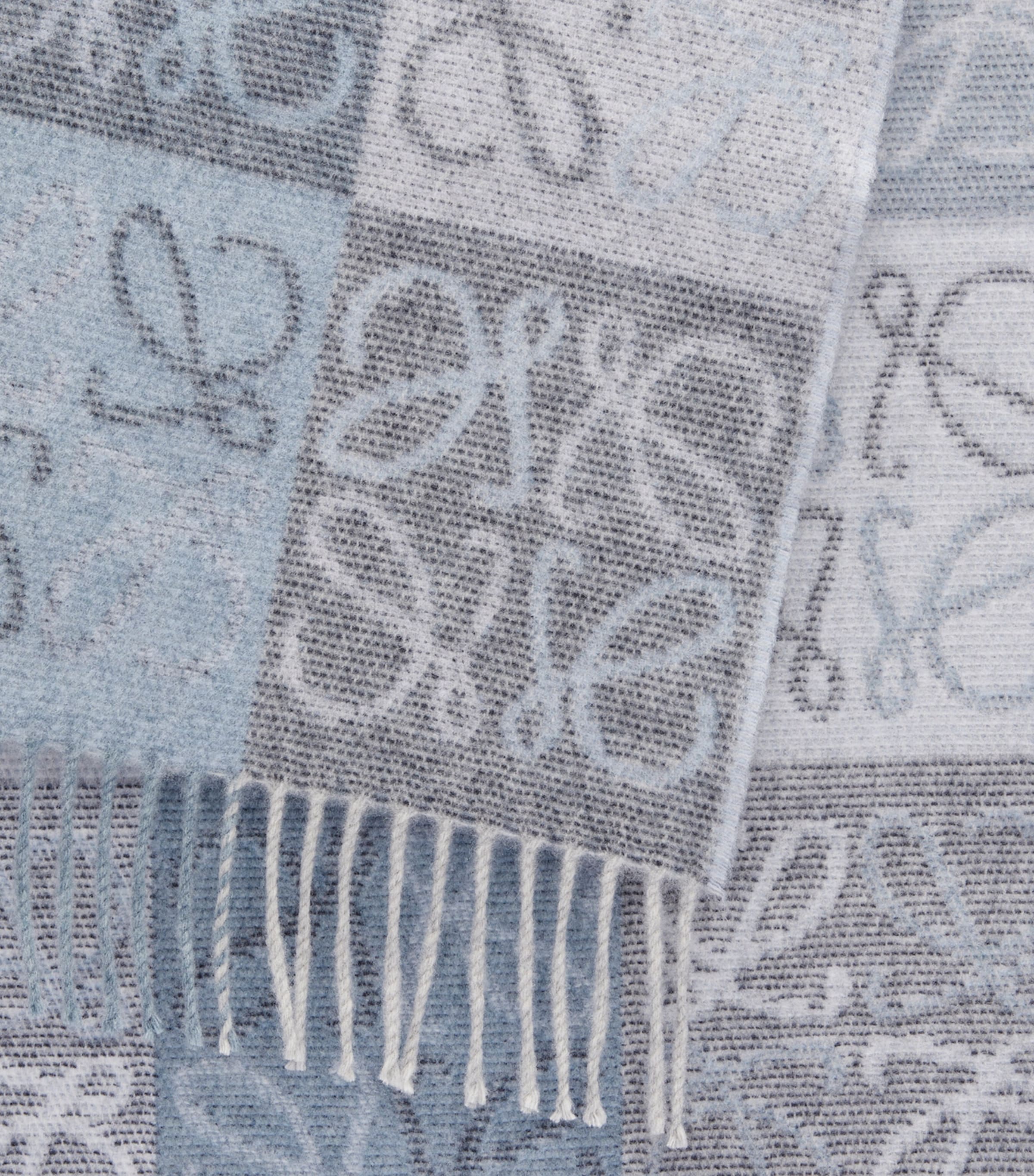 Wool-Cashmere Anagram Scarf BLUE/WHITE Image 4