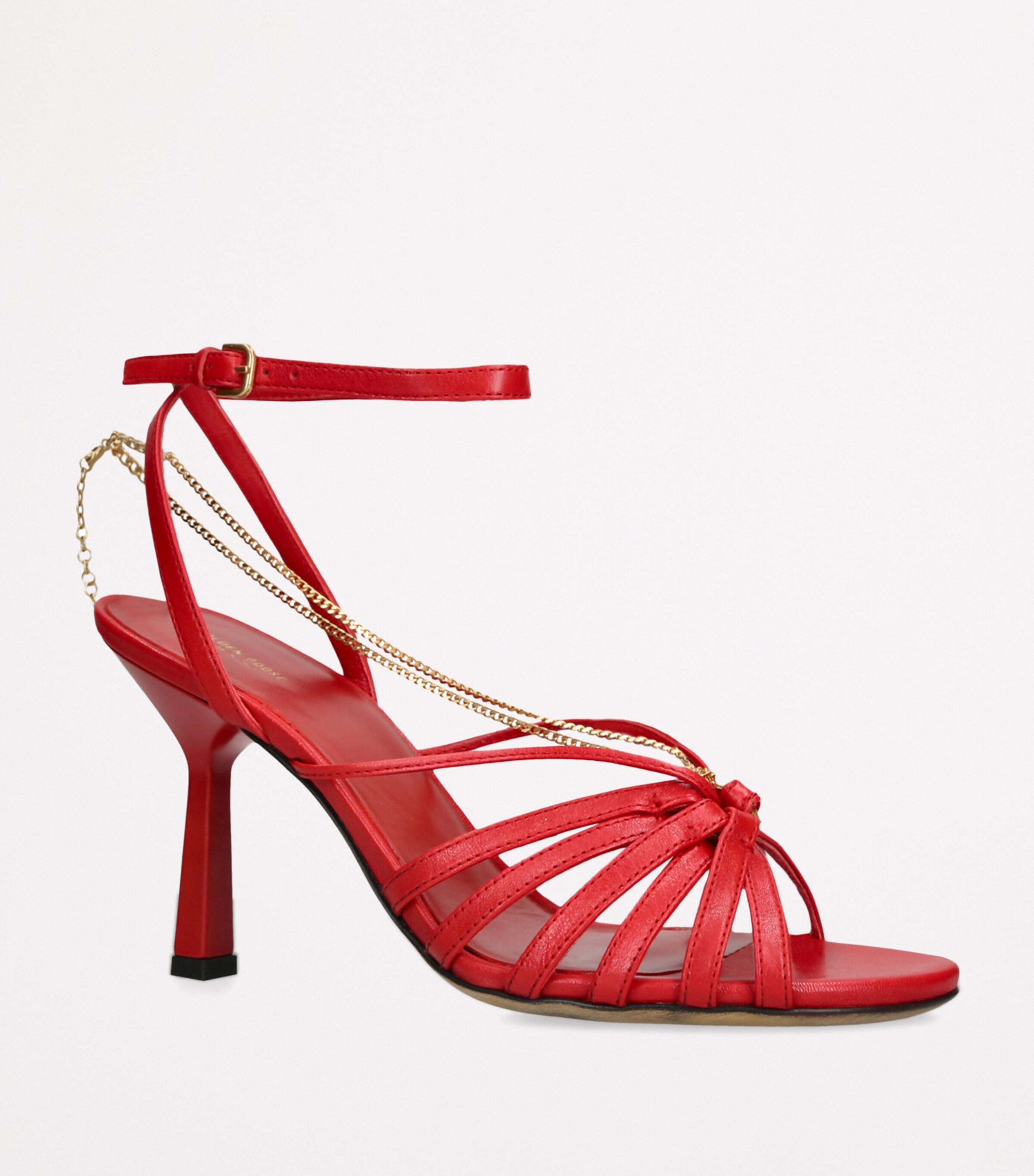 Leather Nico Heeled Sandals 90 RED Image 3
