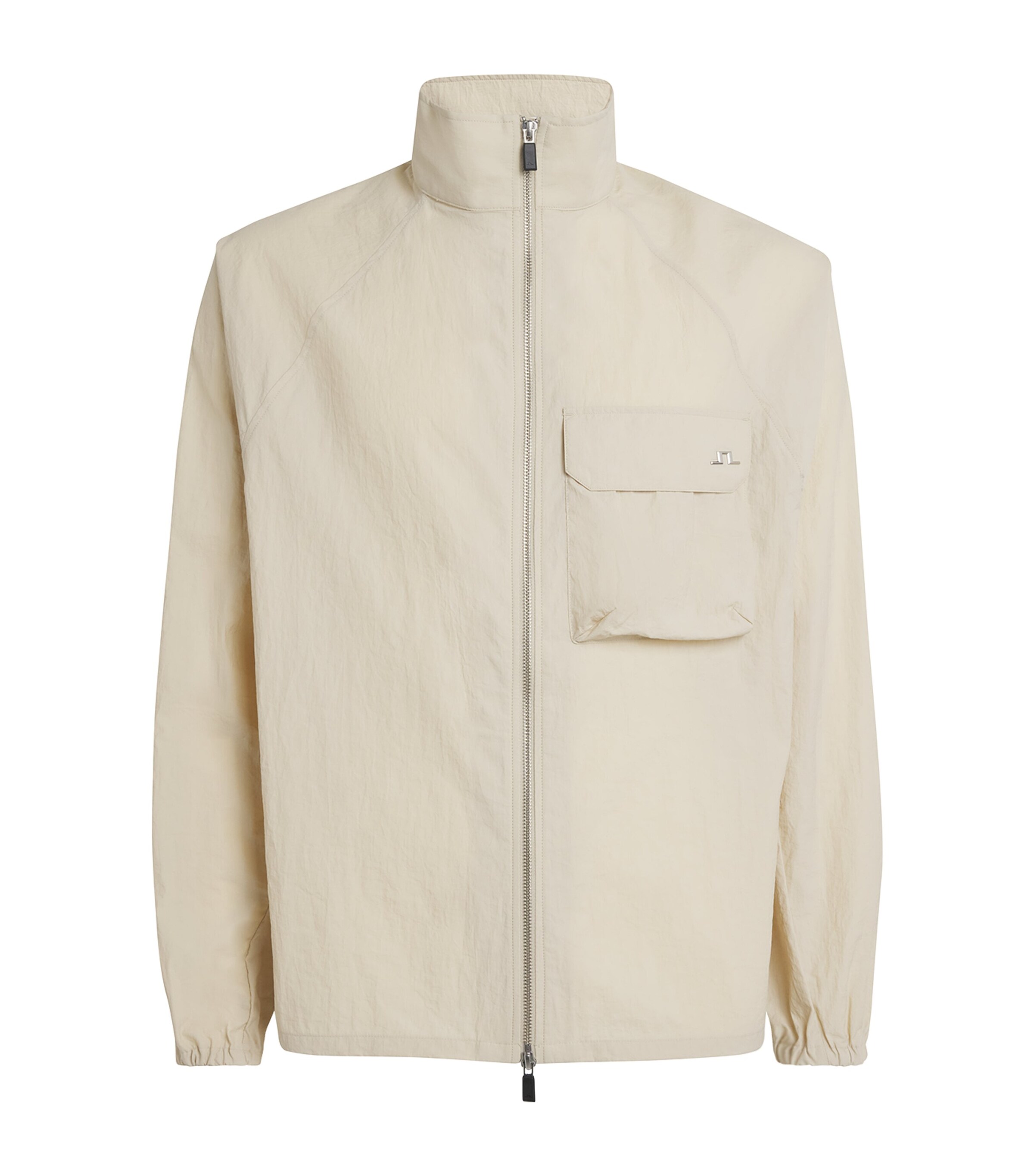 J Lindeberg Mens Gian Crinkle Zip Overshirt Moonbeam Image 1