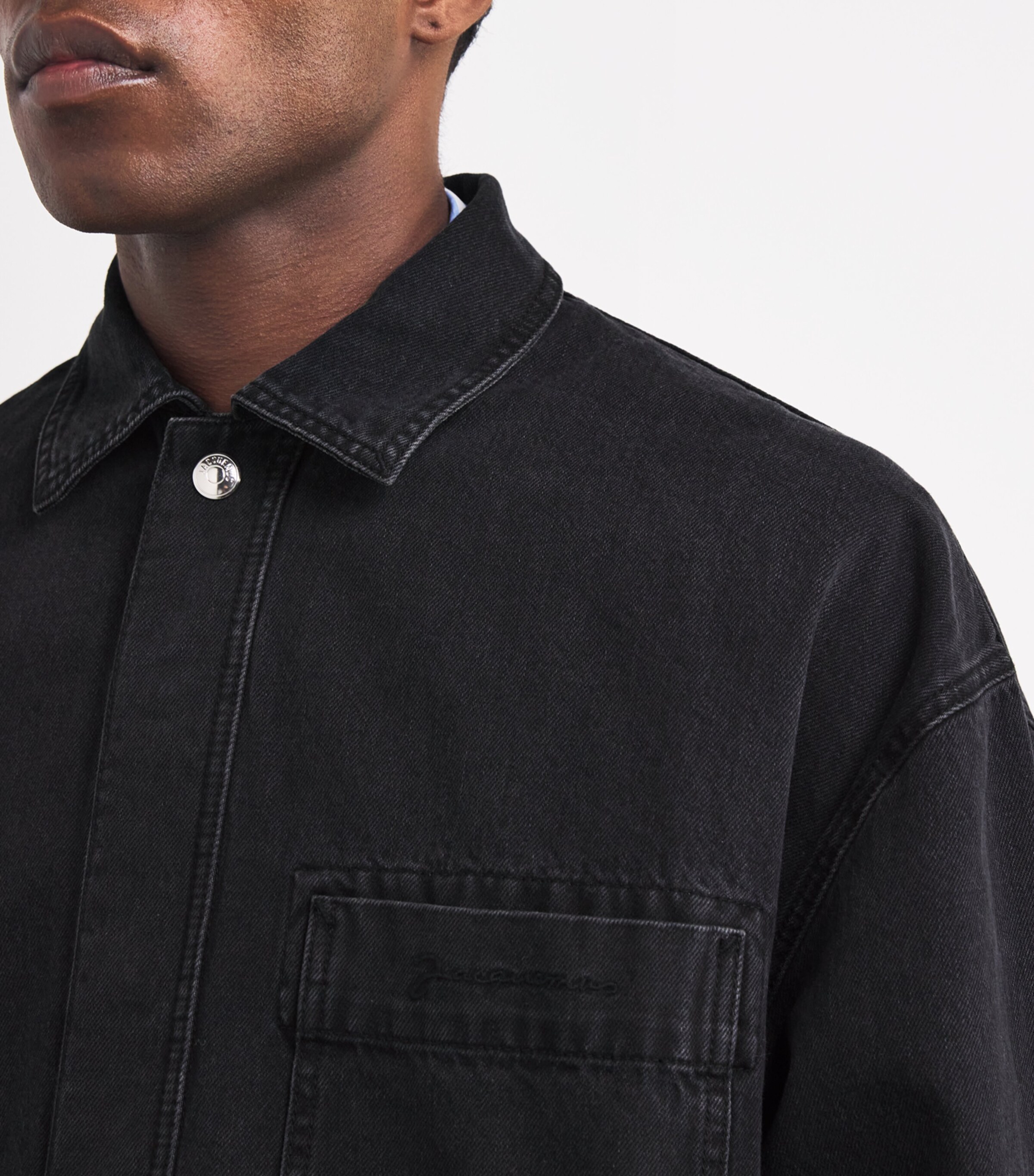Jacquemus Mens Denim Shirt Jacket Black Image 5