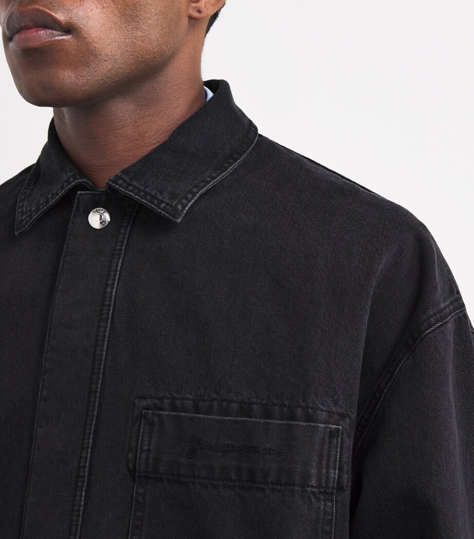 Jacquemus Mens Denim Shirt Jacket Black Image 5