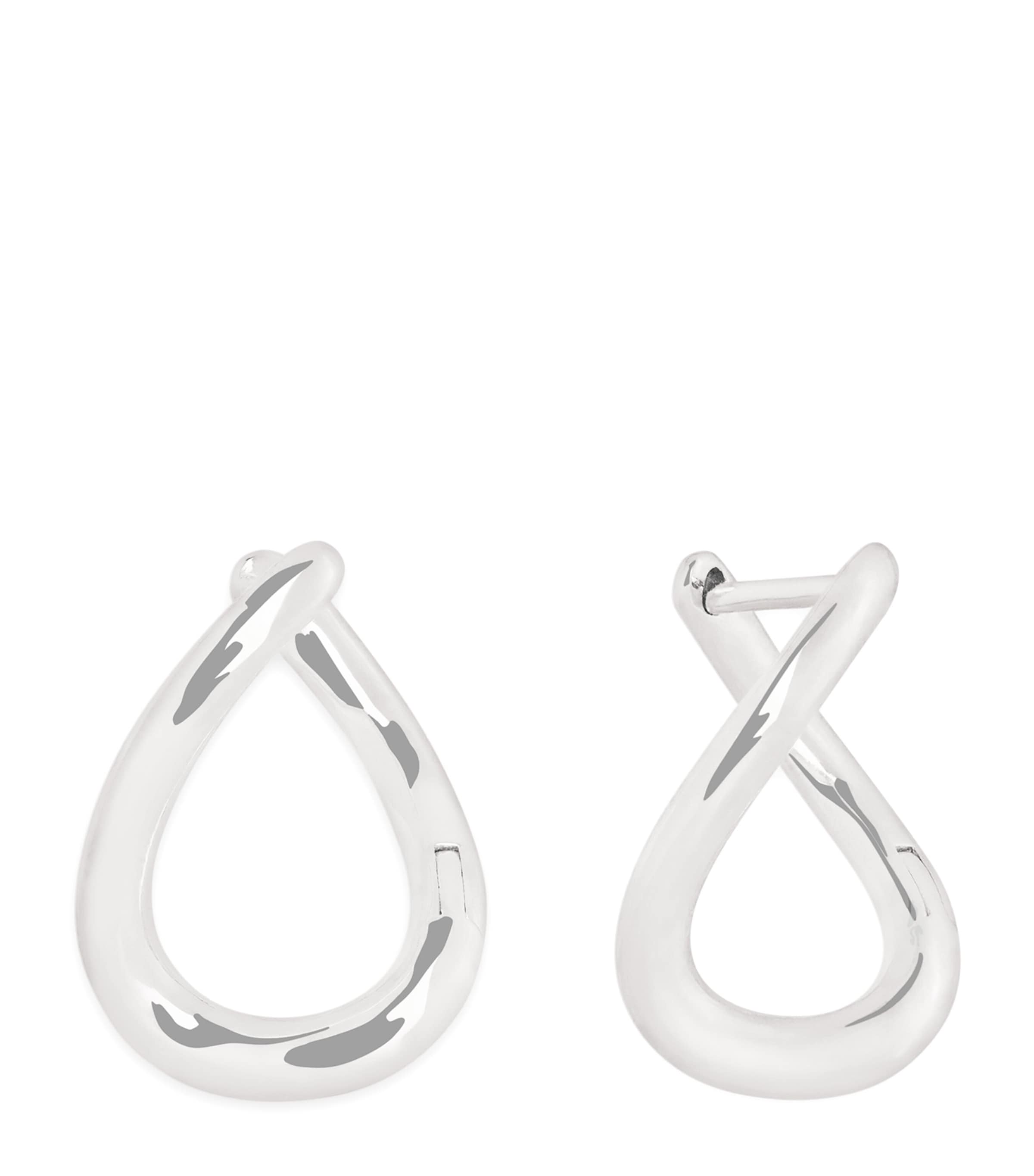 Astrid & Miyu White Gold Molten Hoop Earrings White Gold Image 1