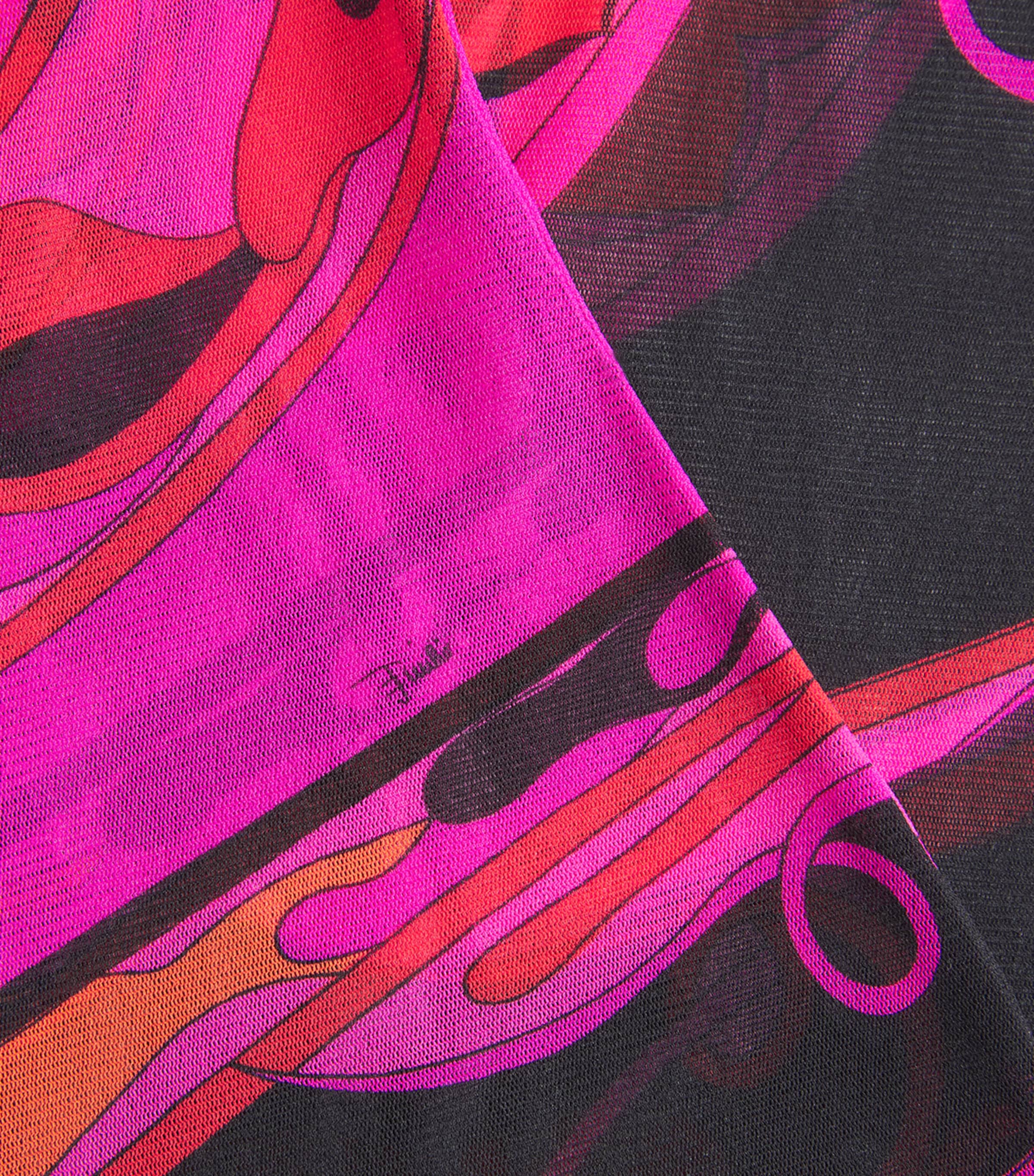 PUCCI Womens Mesh Orchidee Maxi Dress Fuchsia Image 6