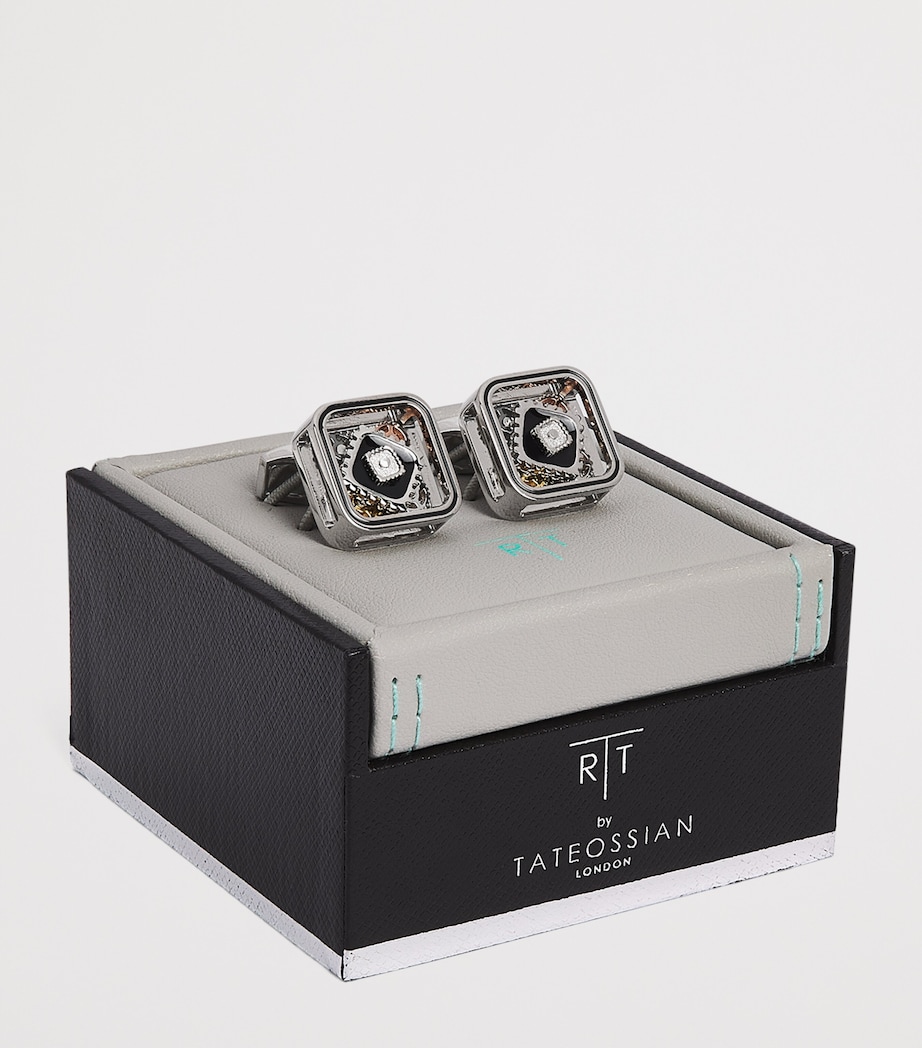 Metal Quadrato Gear Cufflinks SILVER Image 3