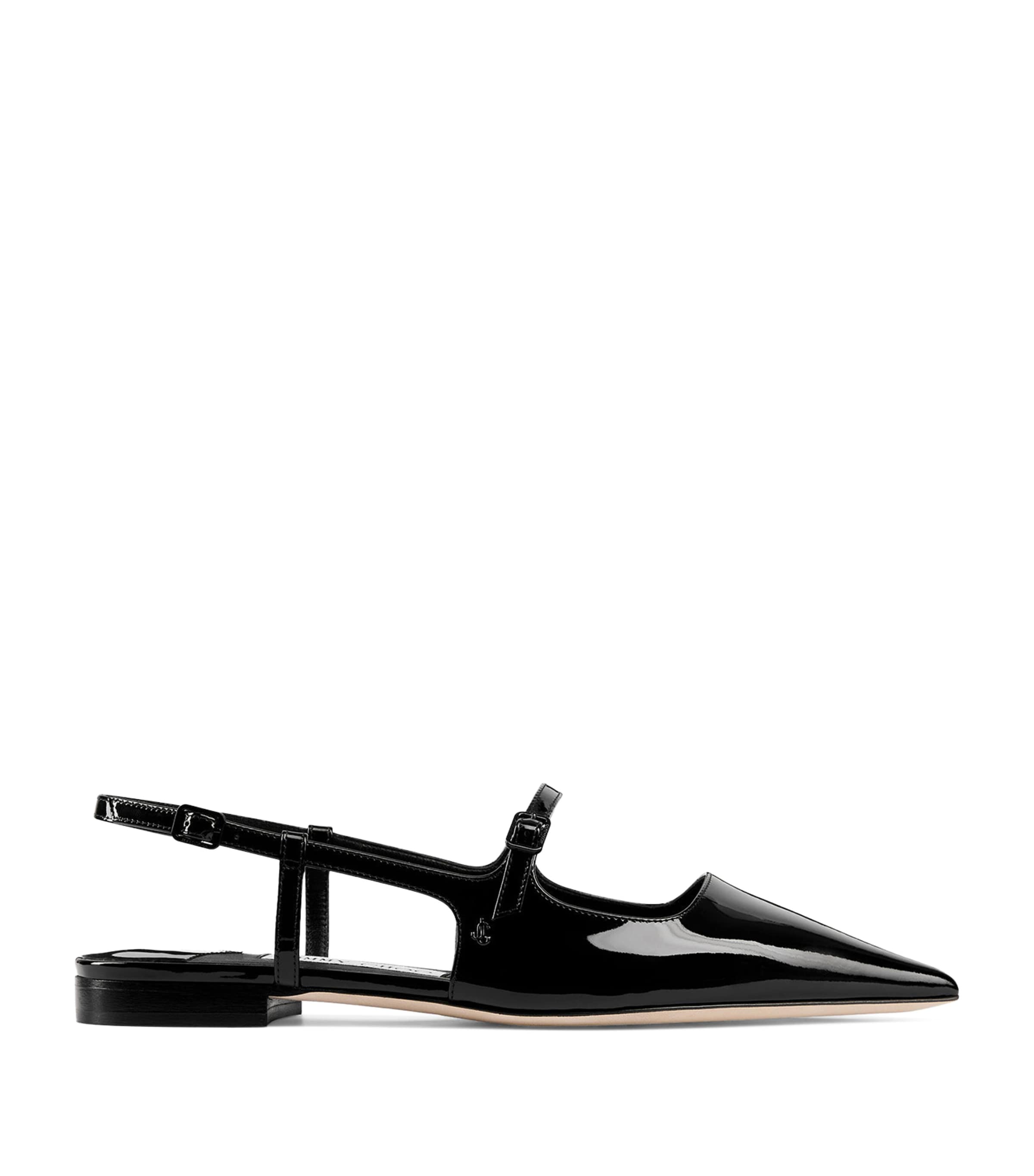 JIMMY CHOO DIDI PATENT LEATHER SLINGBACK FLATS