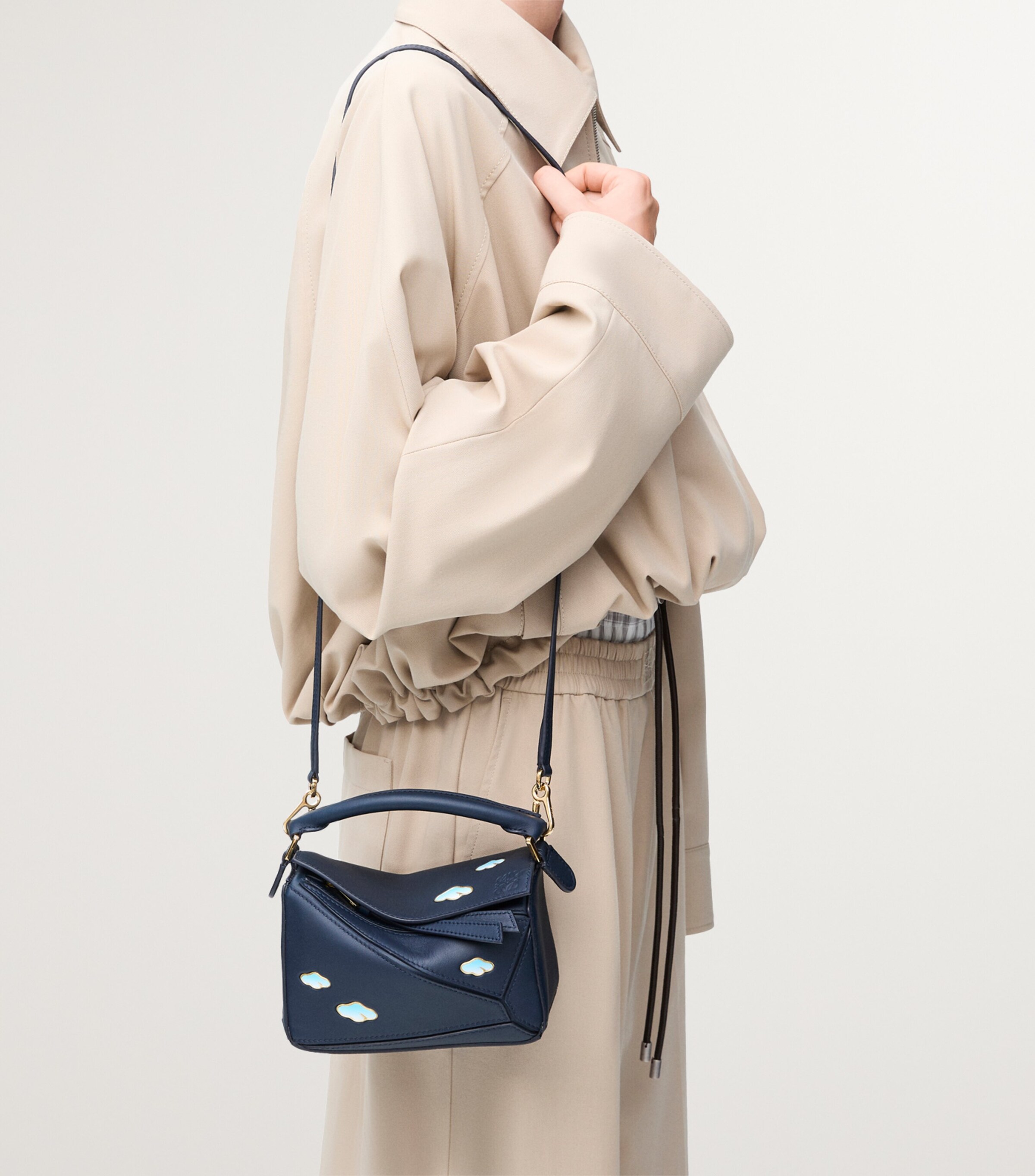 LOEWE Black Mini Leather Clouds Puzzle Top- Handle Bag | Harrods US