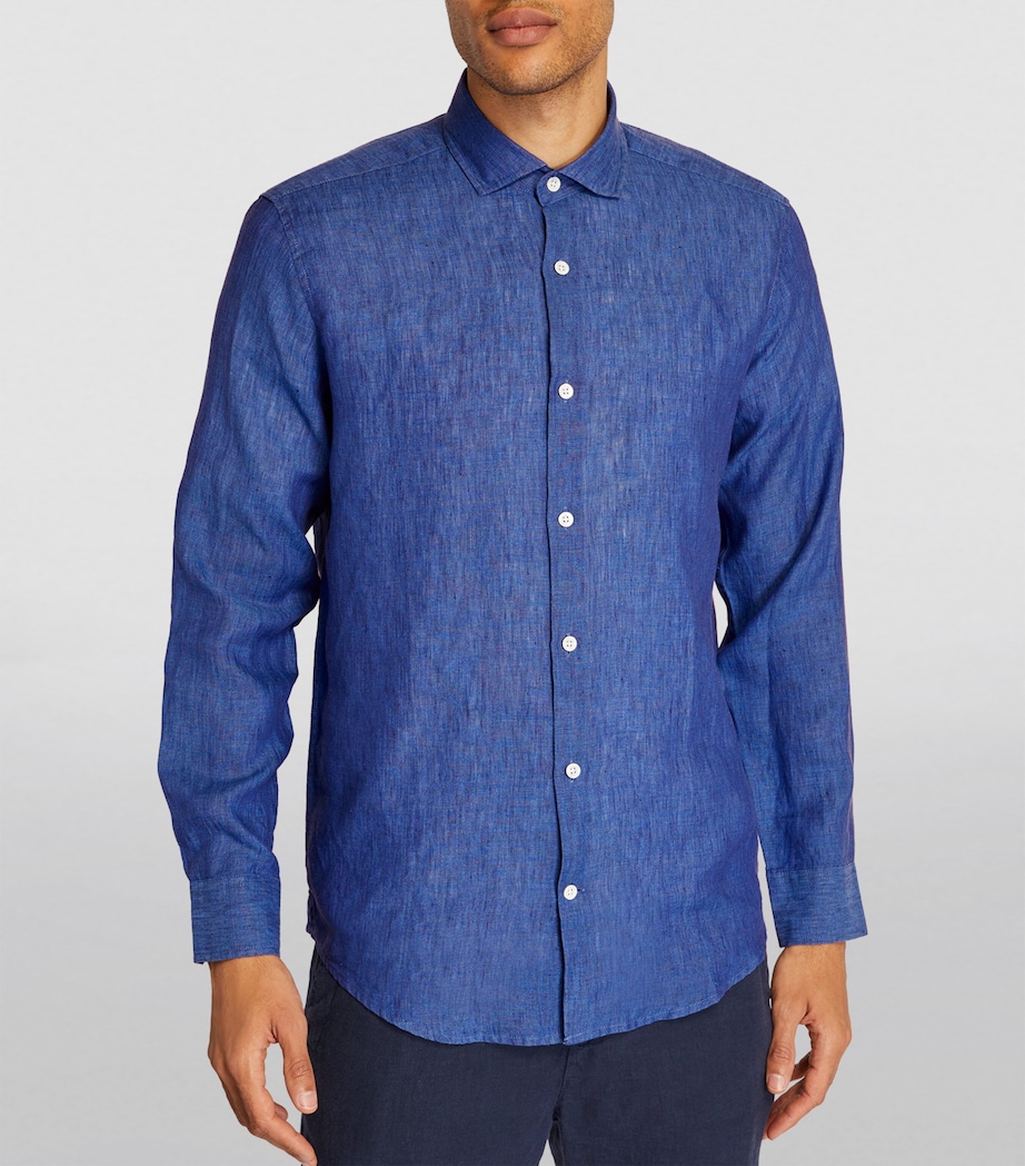 Linen Antonio Shirt NAVY Image 3