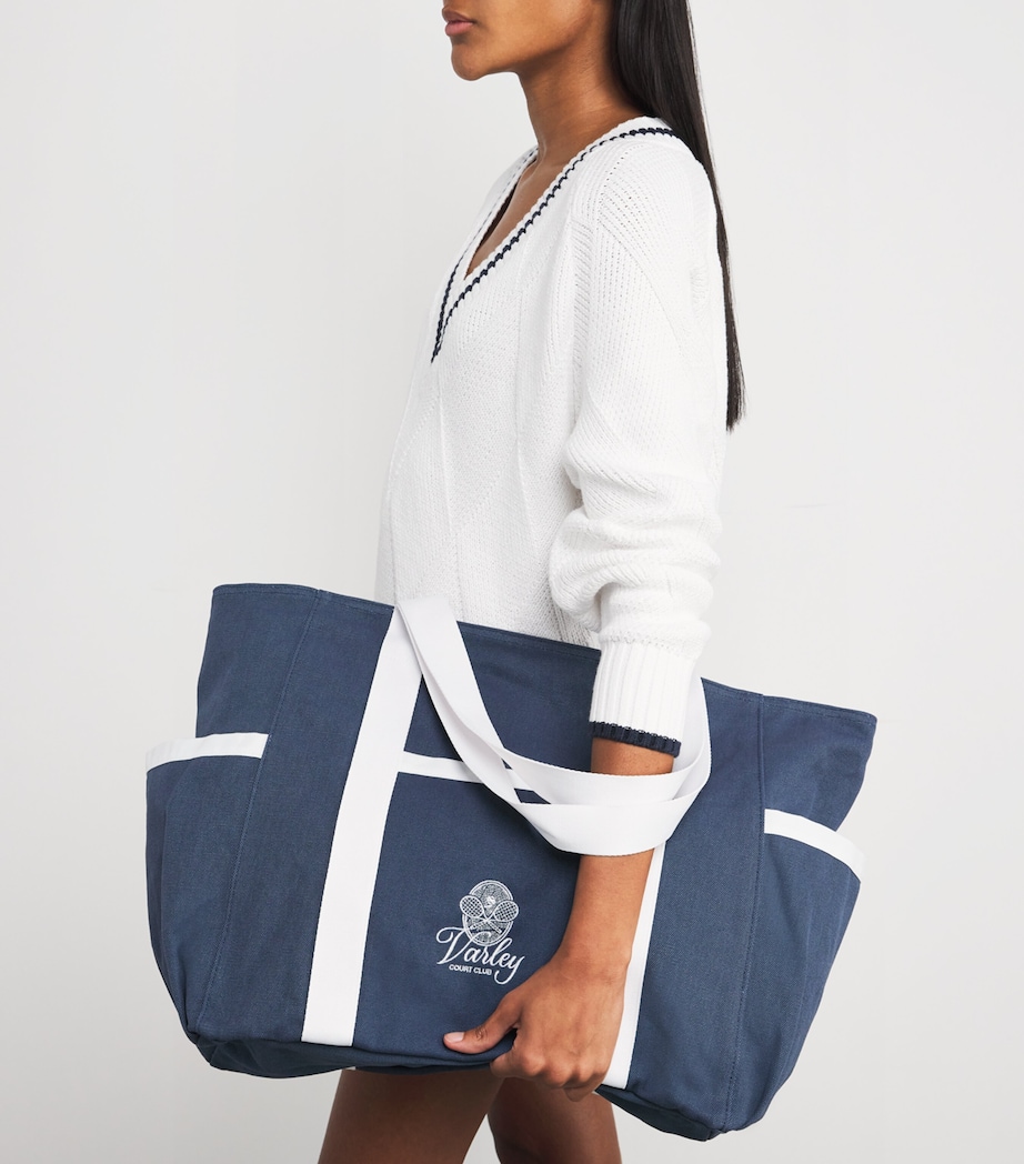 Large Fairhaven Club Tote Bag BLUE NIGHTS/WHITE Image 2
