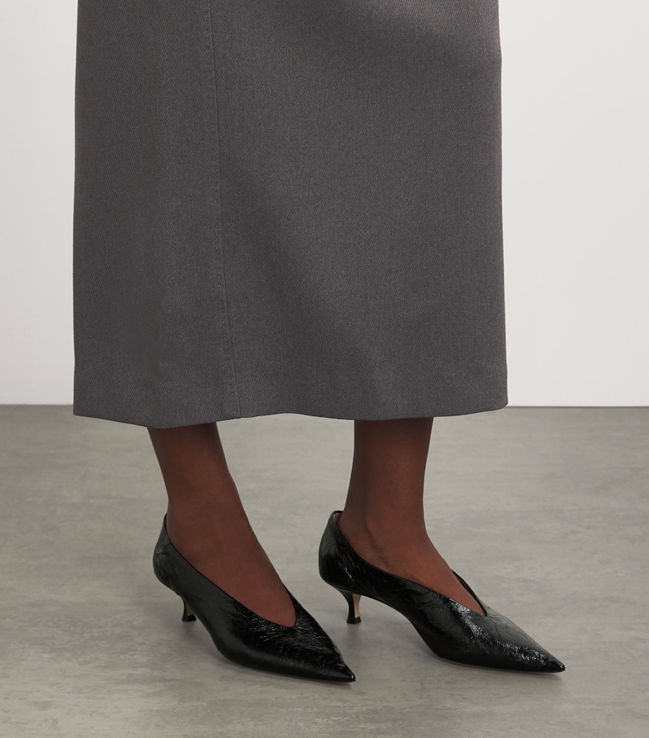 Leather Babouche Kitten Heel 35 BLACK Image 5