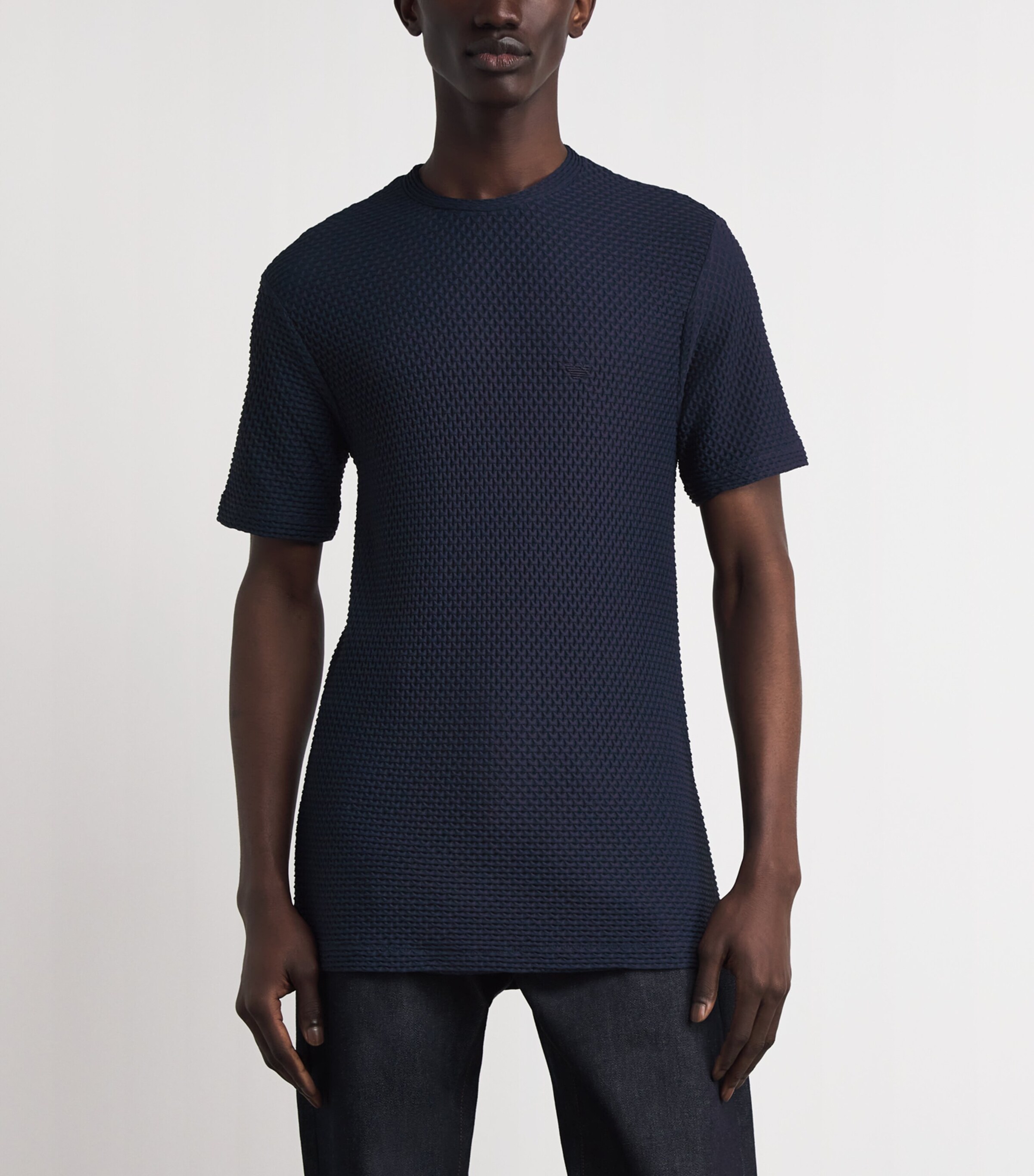 Emporio Armani Mens Textured T-Shirt Image 4