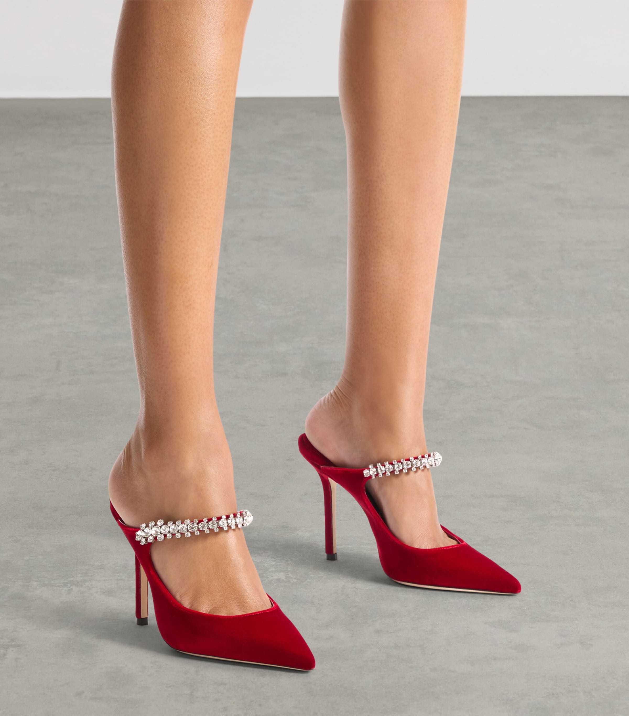 Bing 100 Velvet Mules RUBY RED Image 2