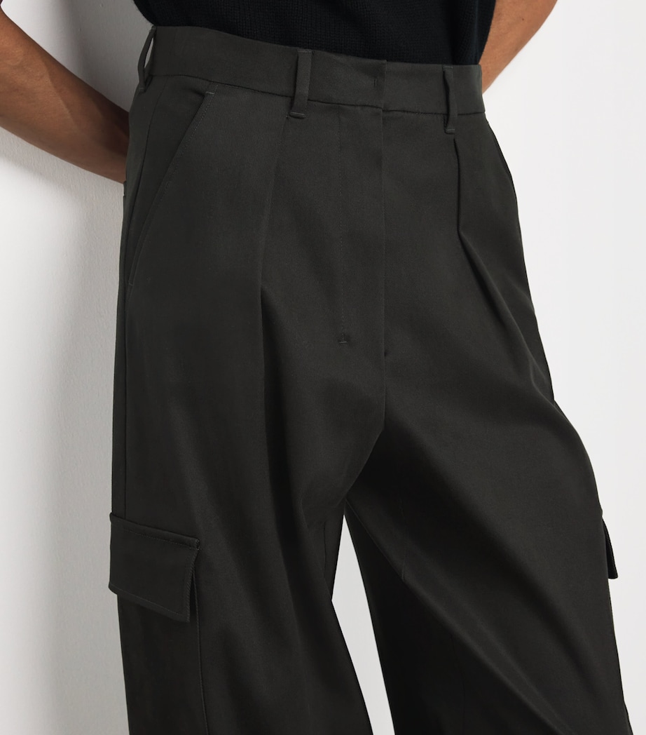 Wide-Leg Cargo Trousers GREEN Image 6