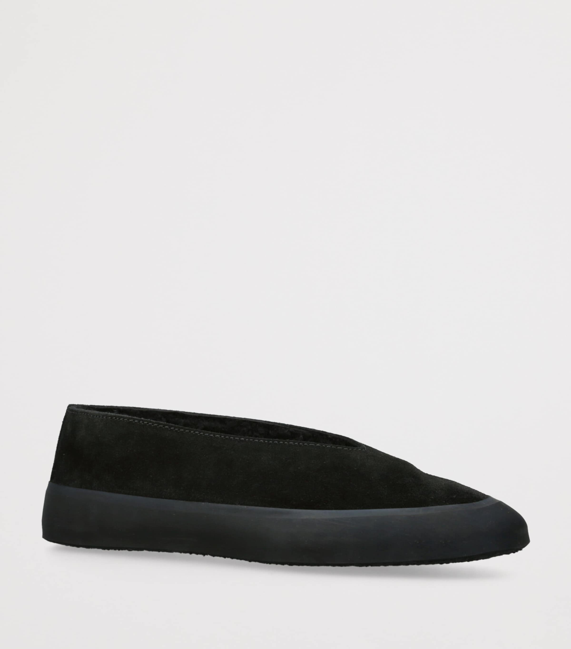 Suede-Shearling Apres Ski Flats BLACK Image 3