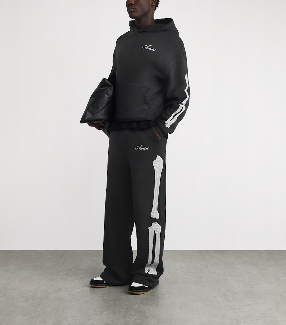 AMIRI Mens Cotton Bones Oversized Sweatpants Black Image 2