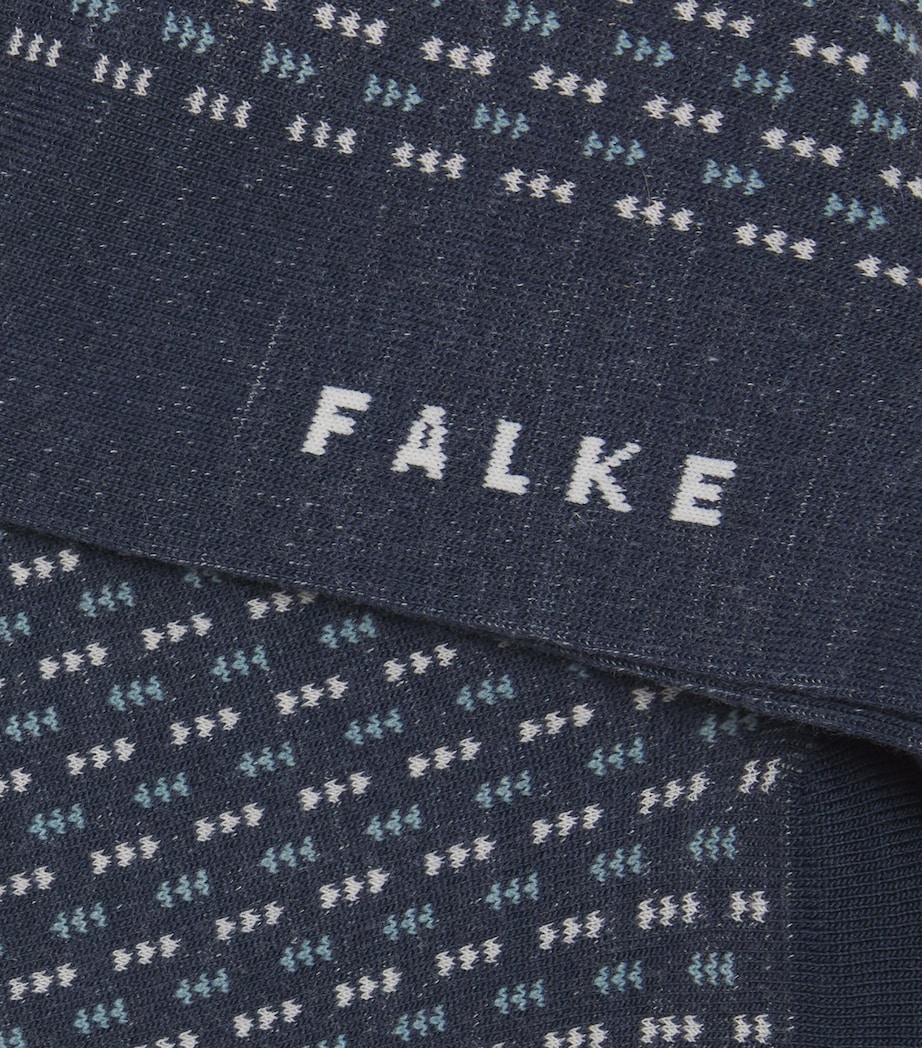 Falke Mens Virgin Wool-Blend Airport Socks Space Blue Image 2
