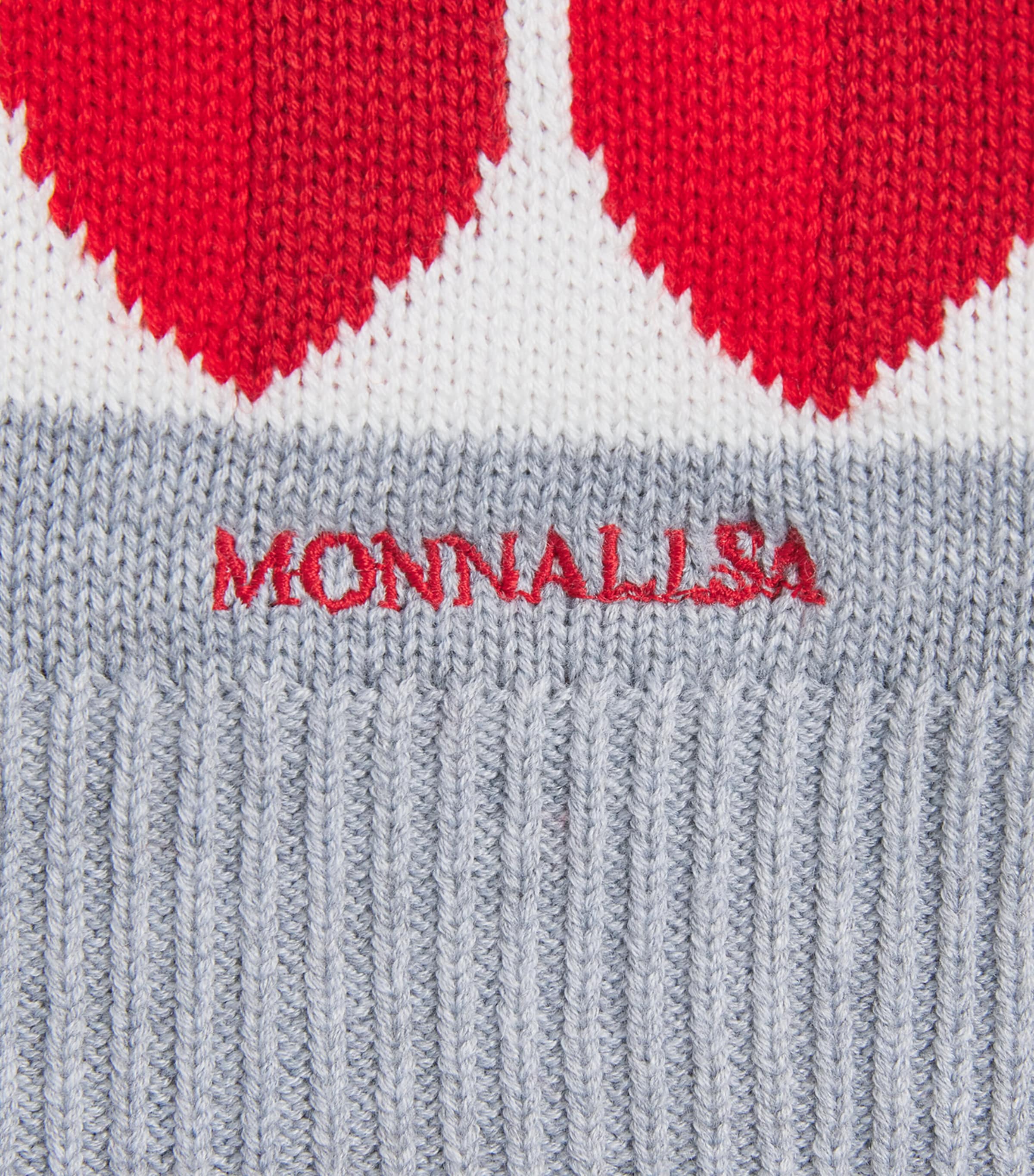 Monnalisa Stripe Teddy Bear Sweater (2-12 Years) Panna+grigio Image 3