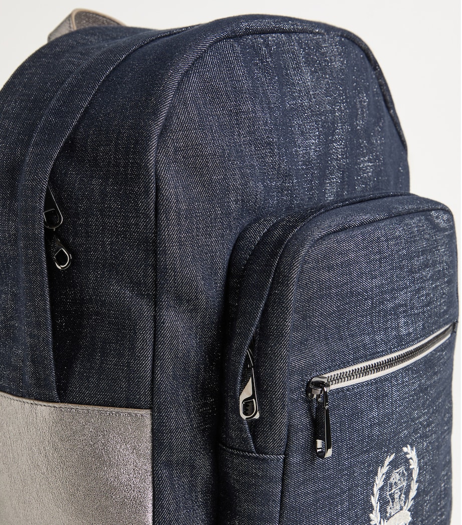 Sparkly Denim Embroidered Backpack C001 Image 4