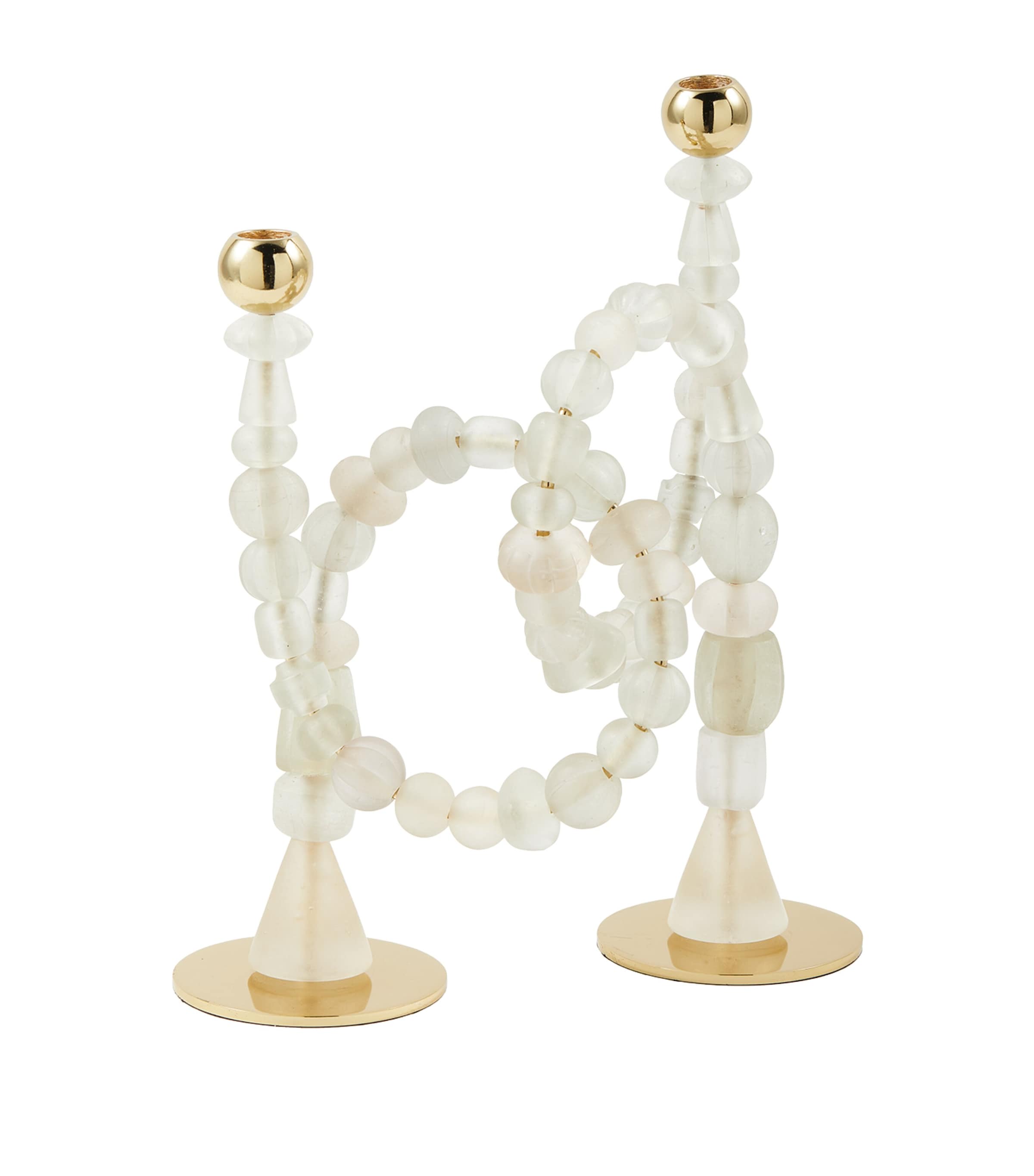 POLSPOTTEN Beads Candle Holder (38cm) White Image 1