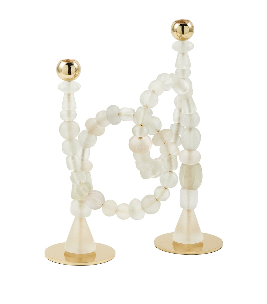 POLSPOTTEN Beads Candle Holder (38cm) White Image 1