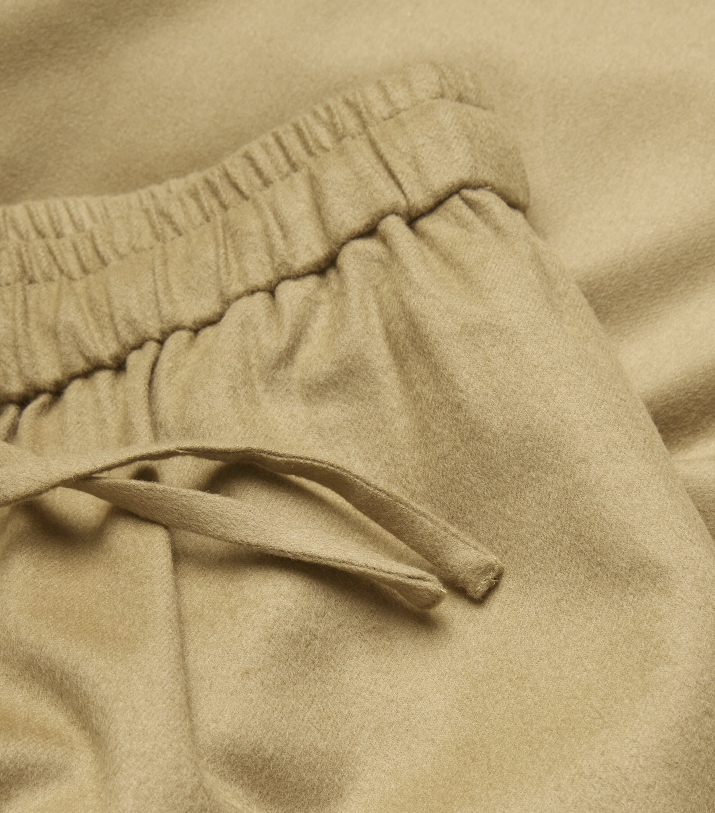 Soft Goat Womens Wool-Silk-Cashmere Wide-Leg Trousers Khaki Image 5