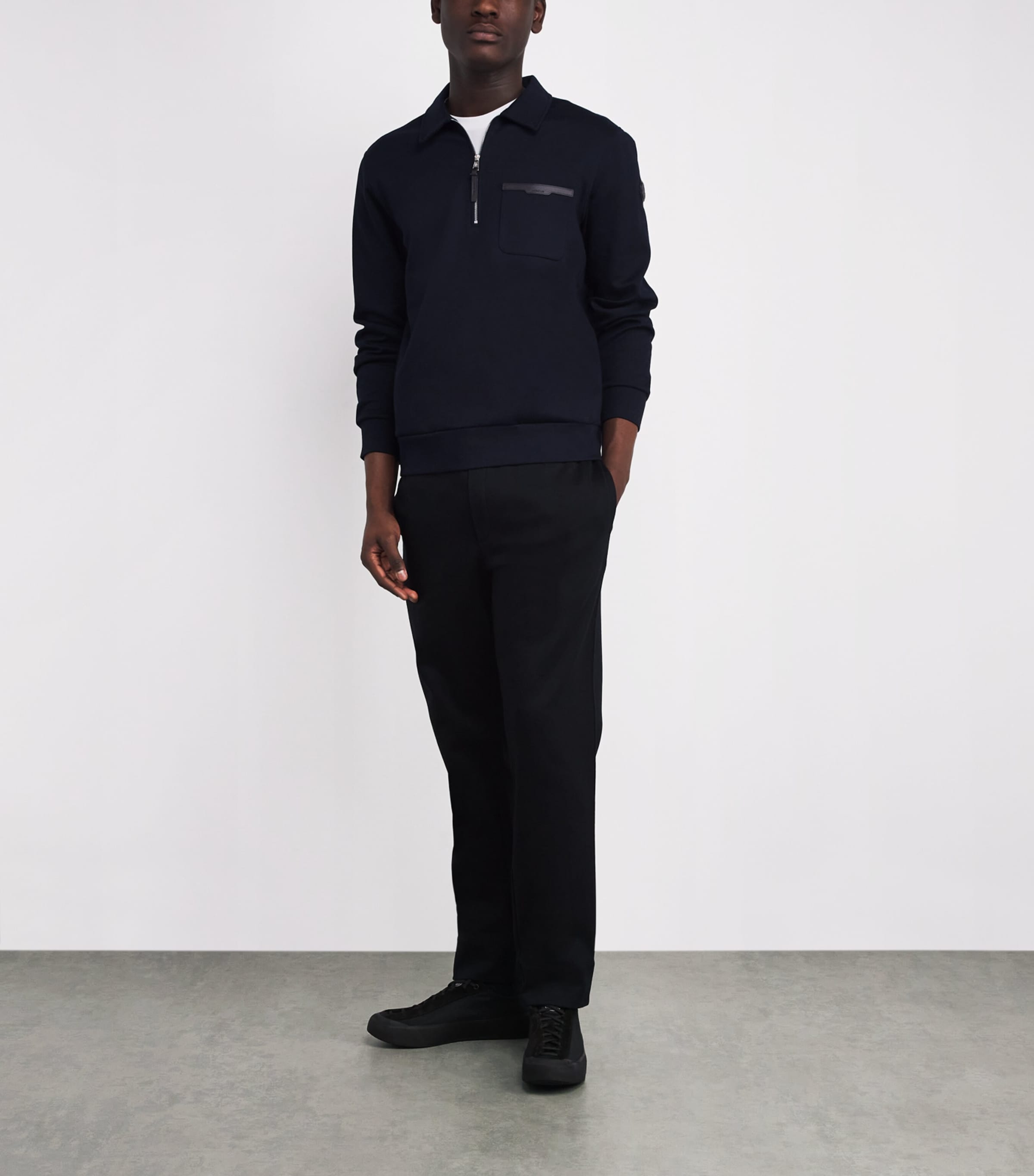 Cotton-Blend Jersey Half-Zip Sweater 779 Image 2