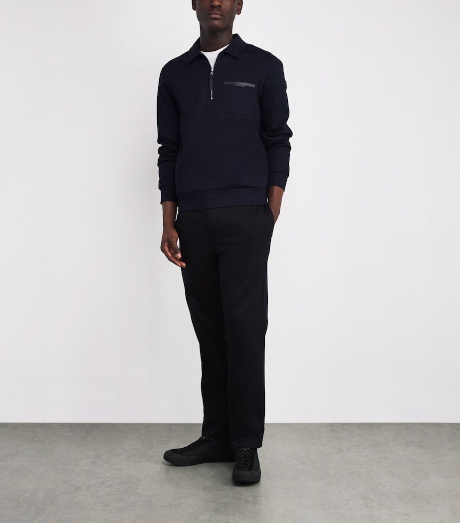 Cotton-Blend Jersey Half-Zip Sweater 779 Image 2