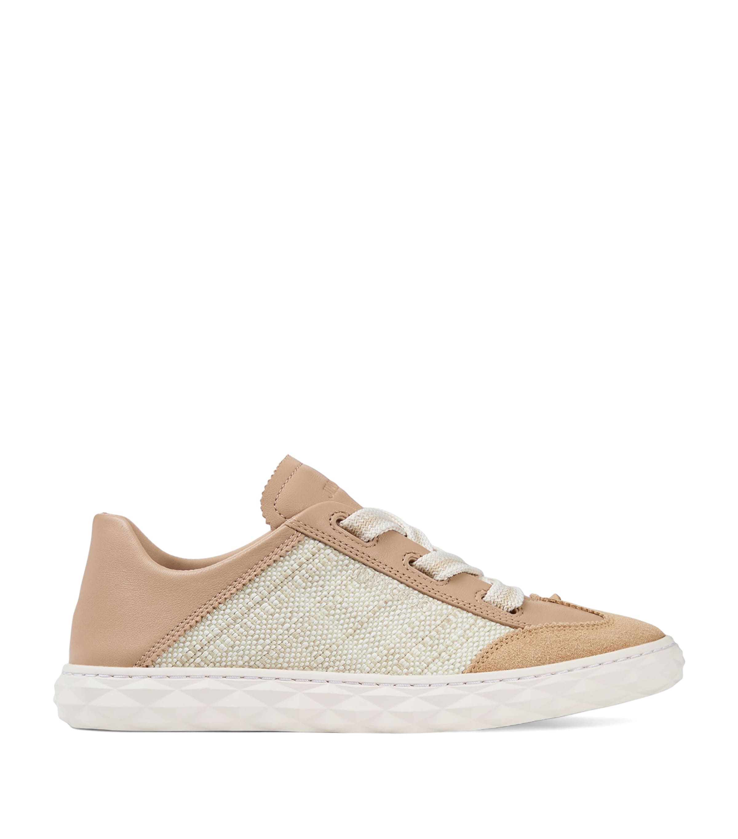 Jimmy Choo Diamond Light Flex Leather Woven Sneakers V Chai/natural Image 1
