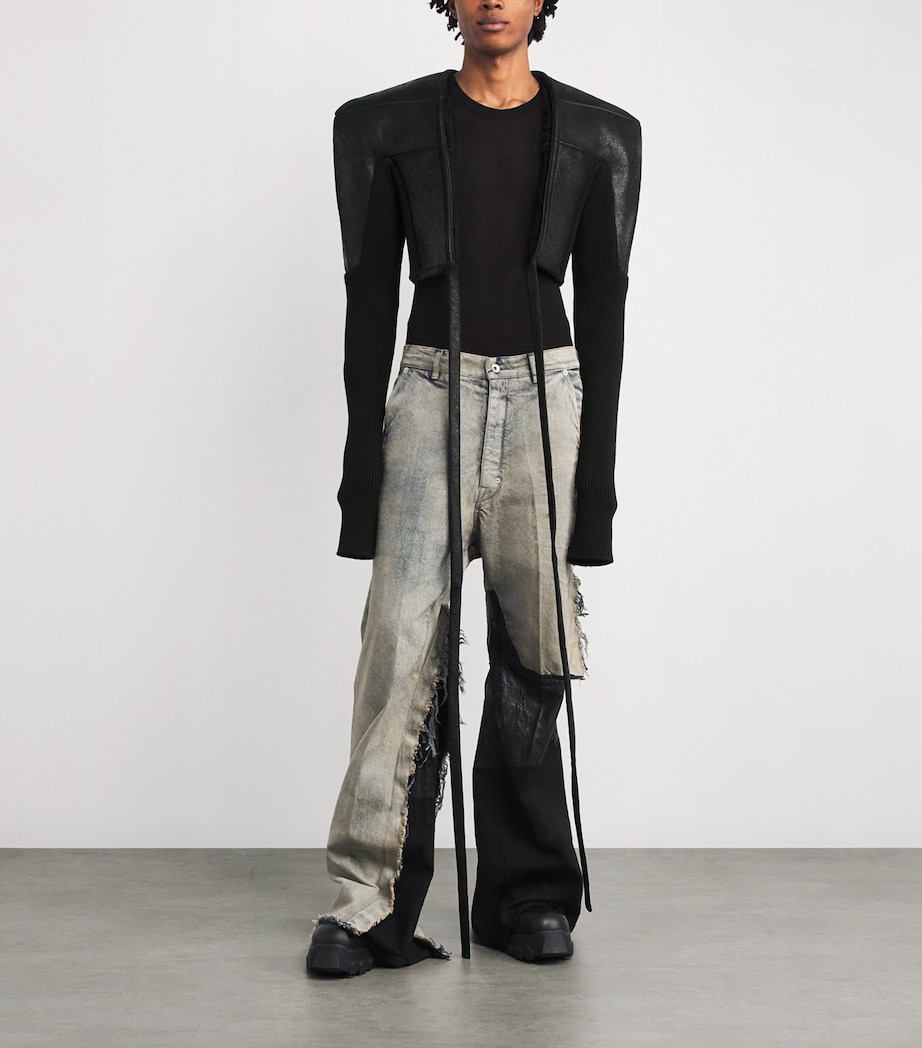Shearling Cropped Jacket BLACK Image 2