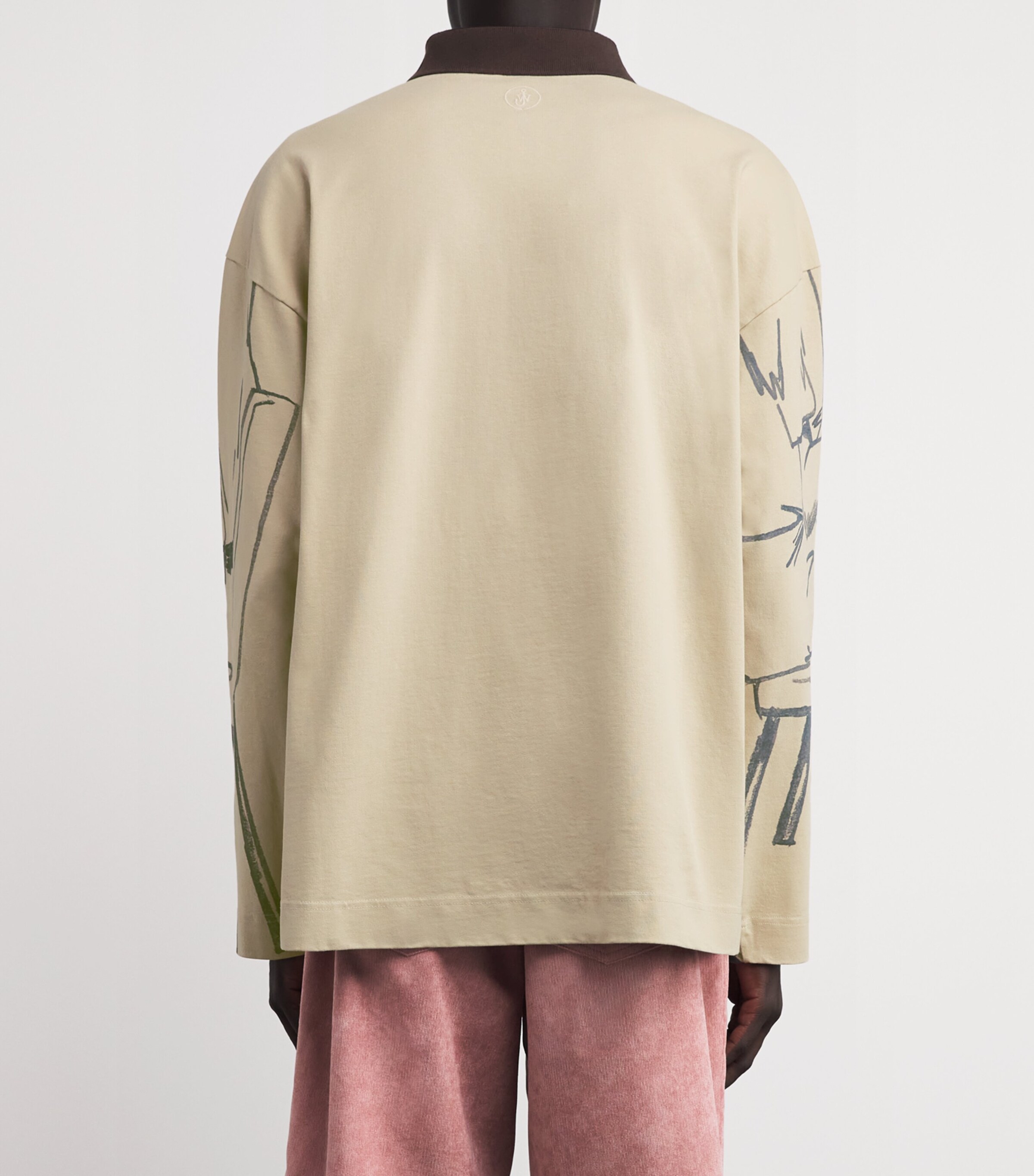 Cotton Printed Polo Shirt NOUGAT Image 4