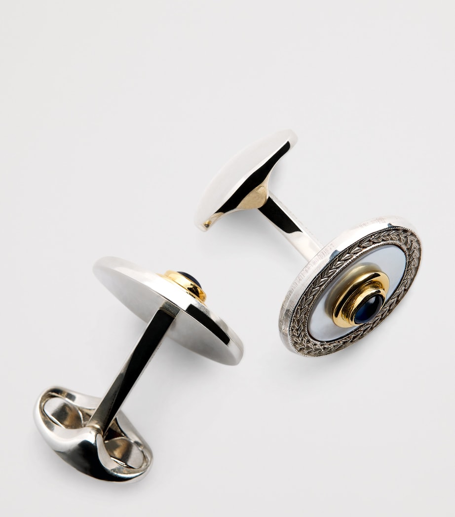 Sterling Silver and Yellow Gold Wreath Cufflinks SILVER Image 5