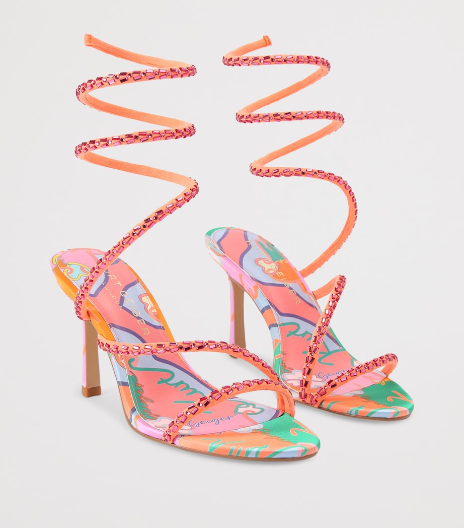 Kurt Geiger London Satin Spiral Sandals Pink Comb Image 4