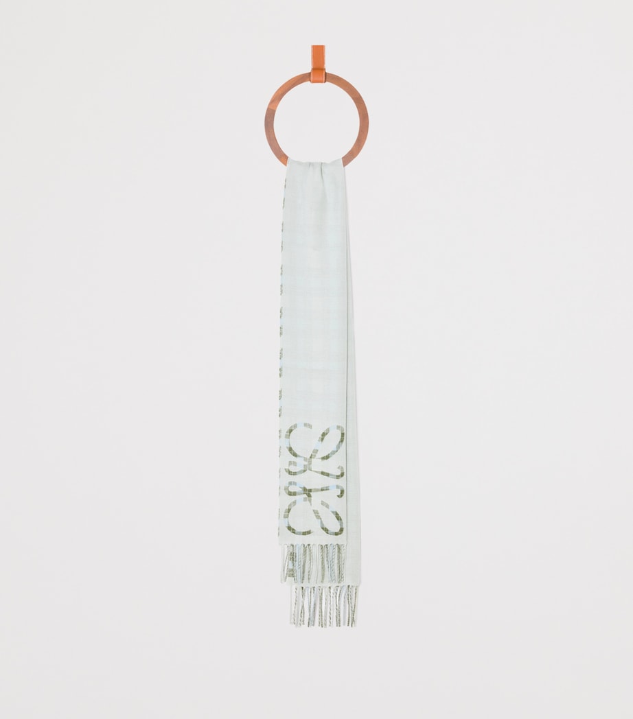 Silk-Cashmere Anagram Check Scarf MULTICOLOR Image 4