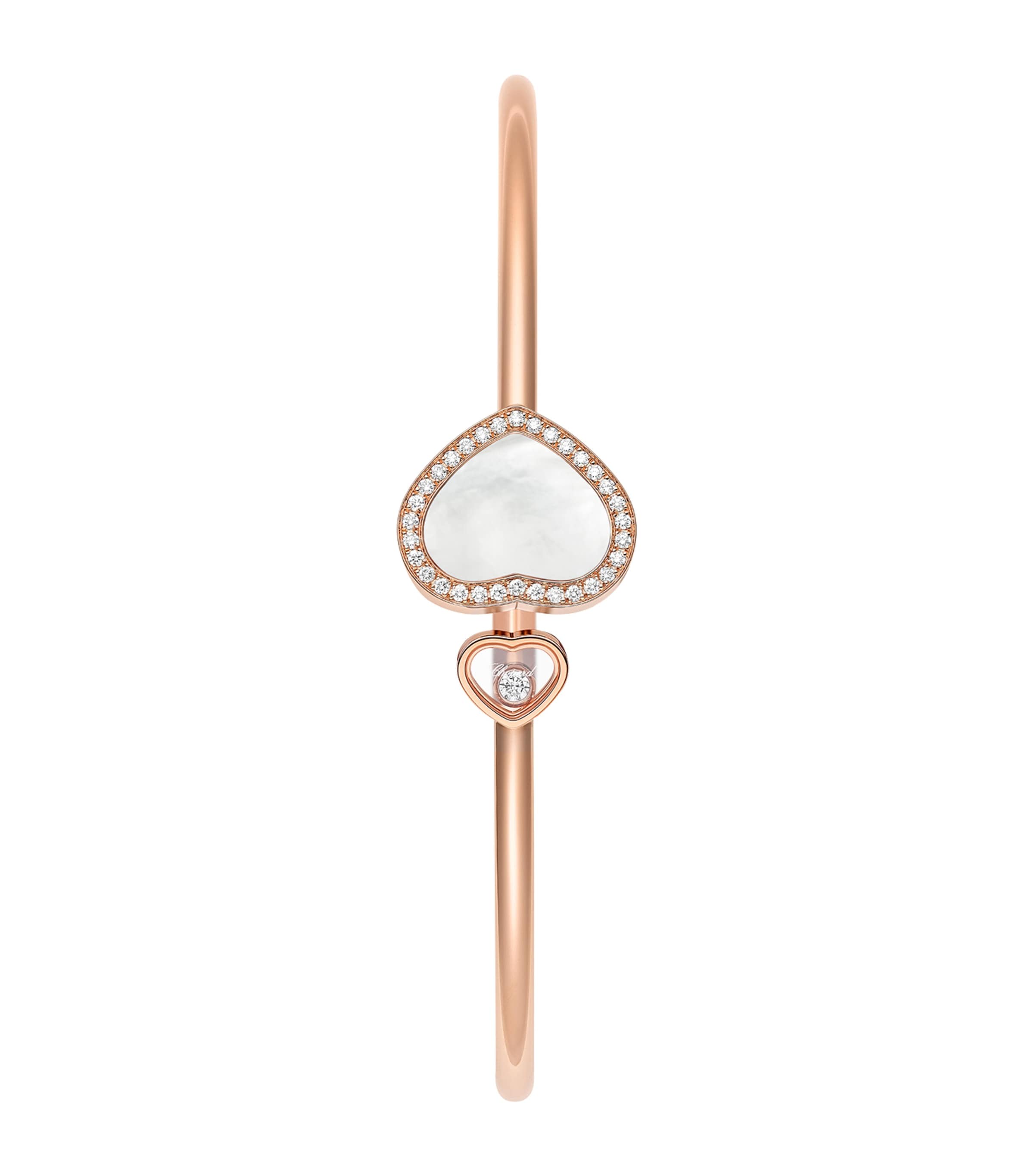 Rose Gold, Diamond and Mother-of-Pearl Happy Hearts Bangle 18K ROSE GOLD Image 2