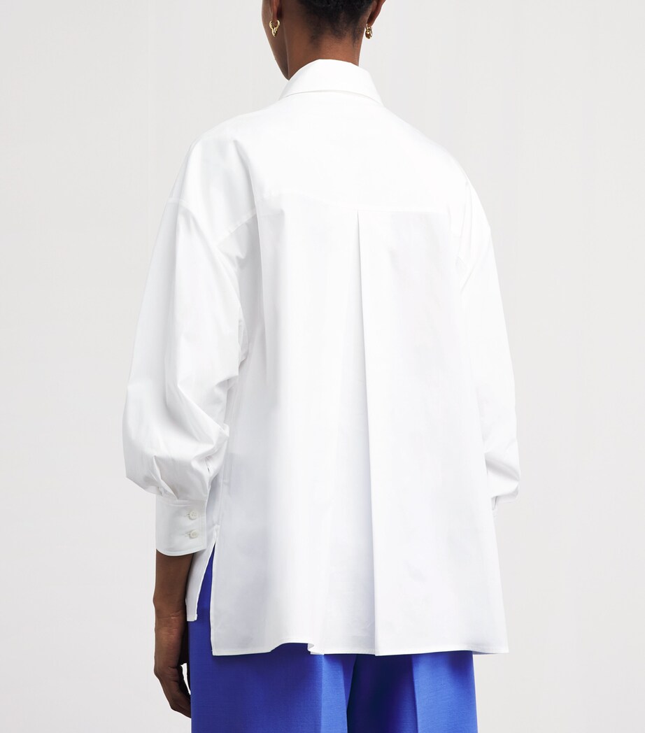 Carolina Herrera Womens Cotton Oversized Clara Shirt White Image 5