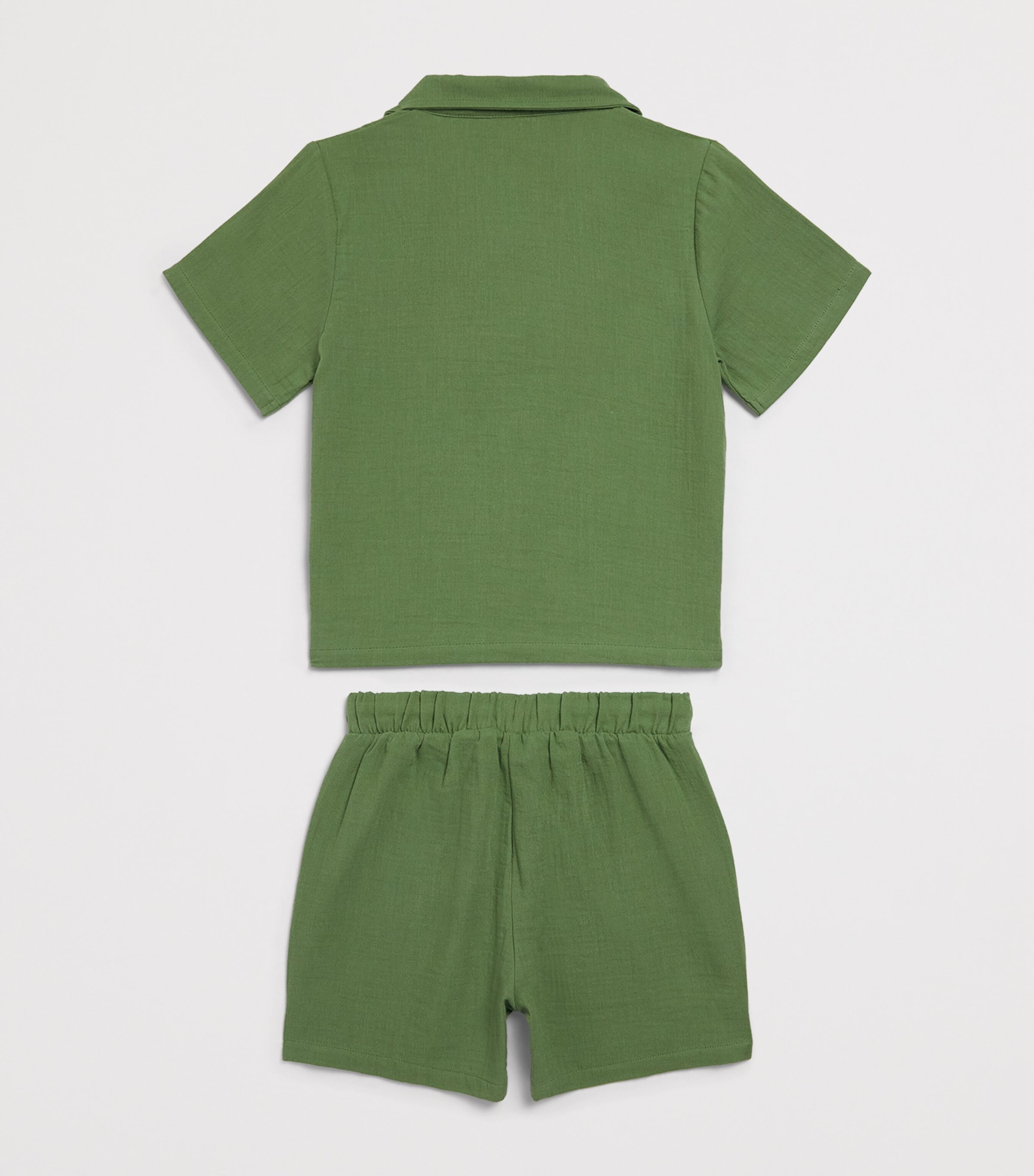 Mumzers Cotton Shirt and Shorts Set (3-8 Years) Green Image 2