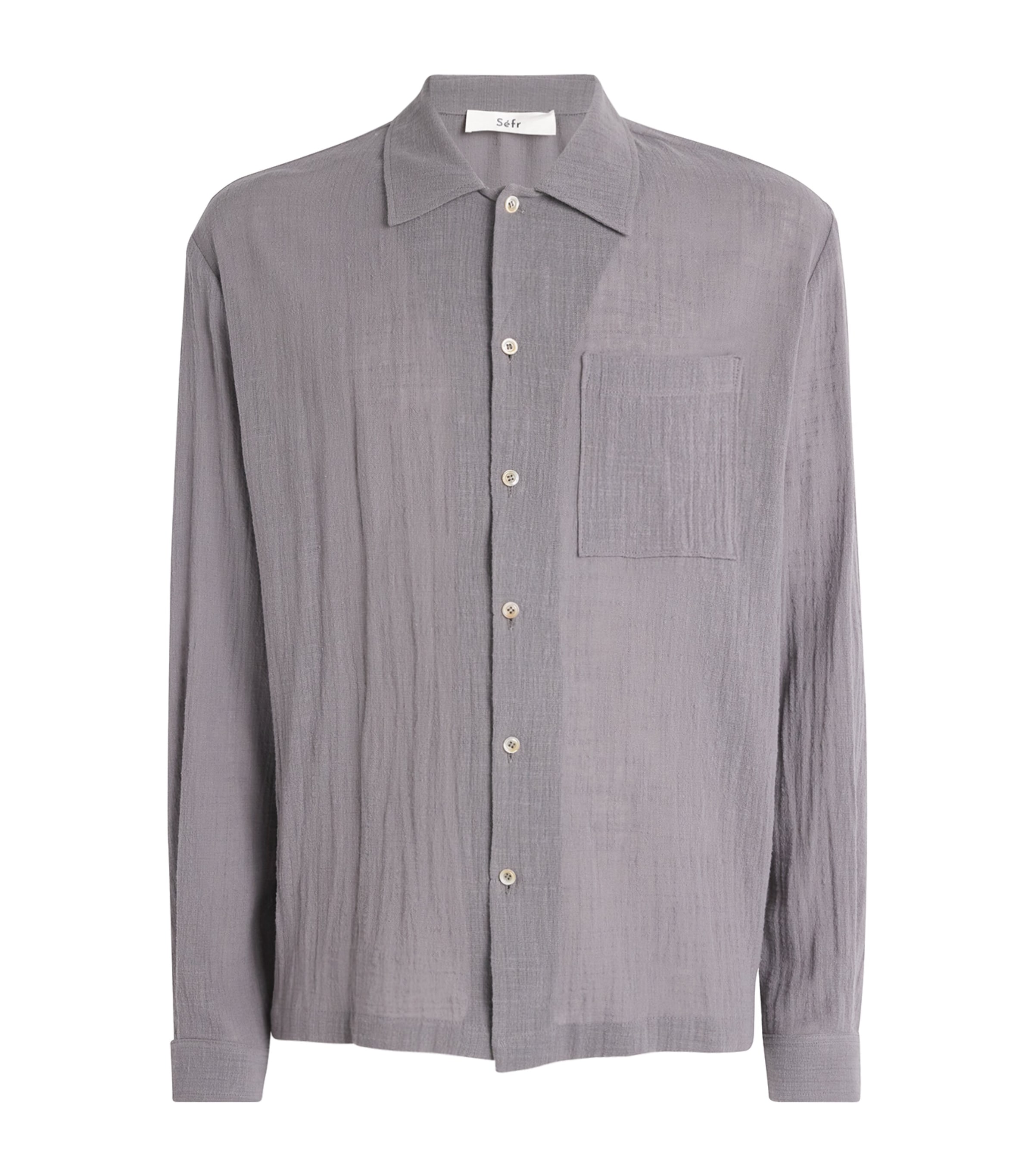Séfr Mens Cotton Everyday Shirt Grey Image 1