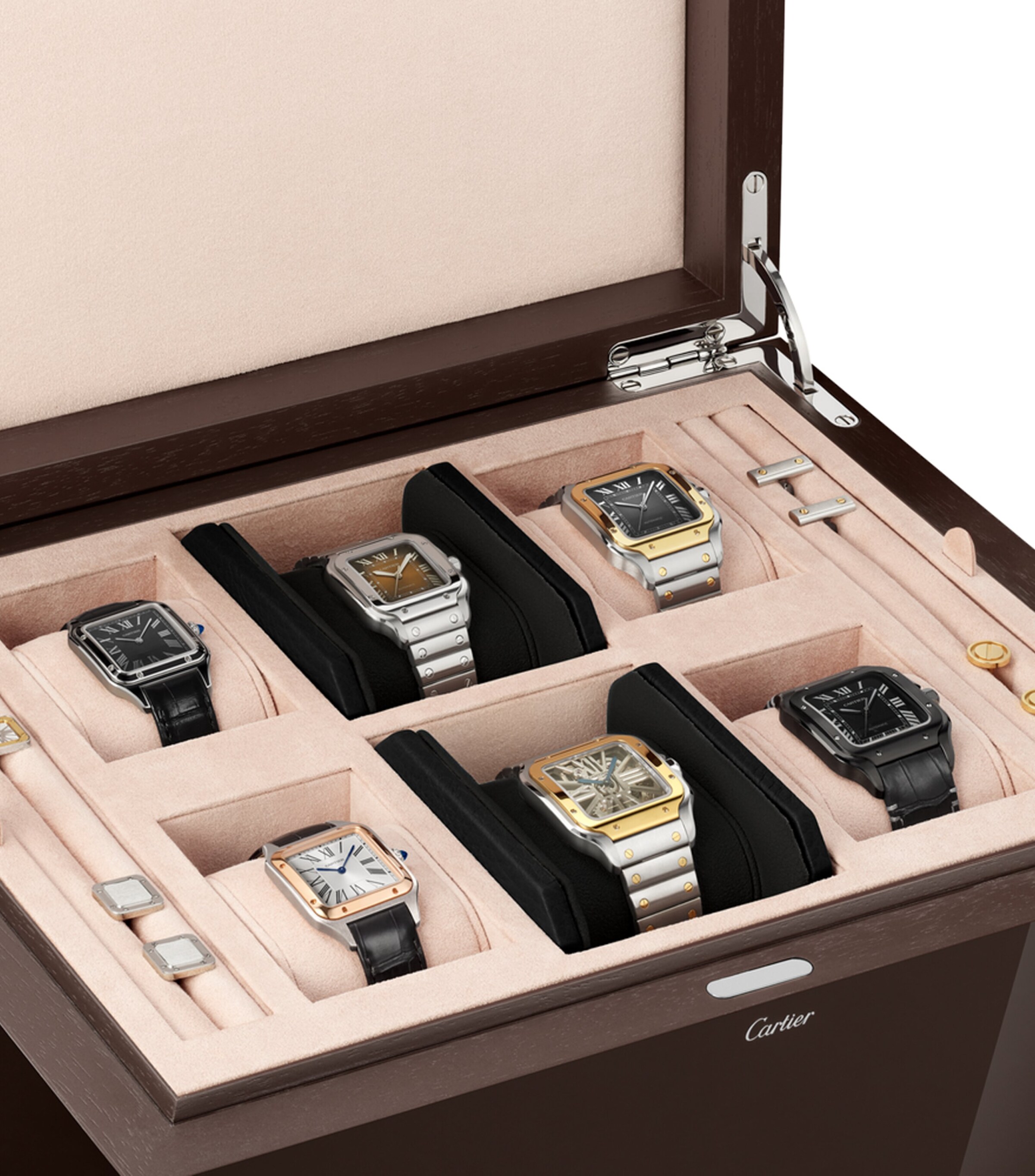 Cartier Santos de Cartier Watch and Cufflinks Box | Harrods UK