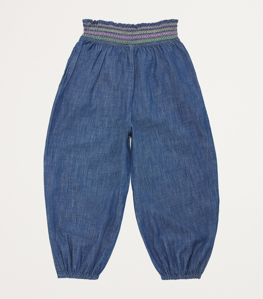 Denim Shirred Tallow Jeans (1-12 Years) BLG BLUE LAGOON Image 2