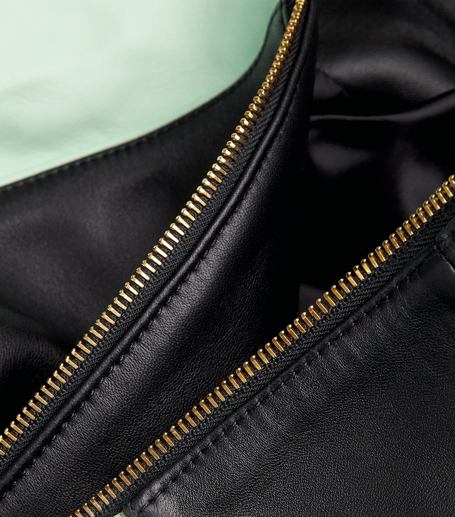 Leather Monogram Track Jacket BLACK & MINT Image 5