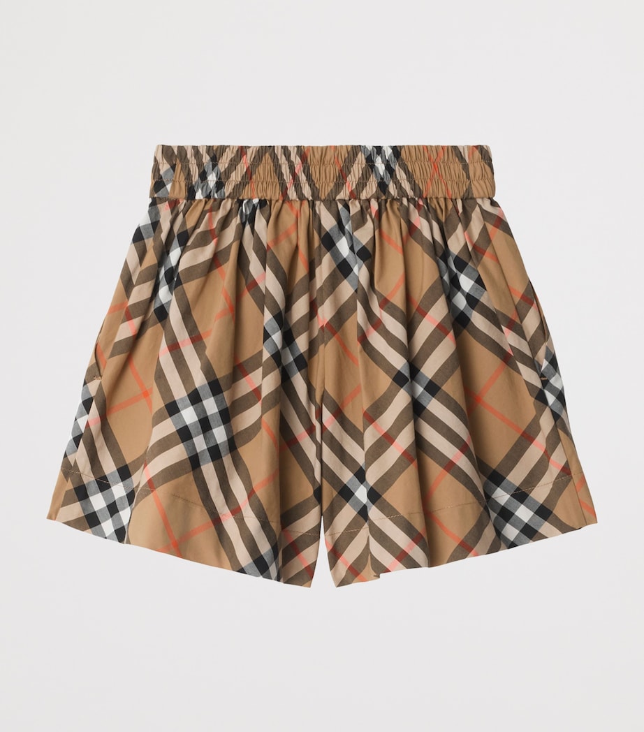 Burberry Kids Cotton Check Shorts (3-12 Years) Sand Ip Check Image 2