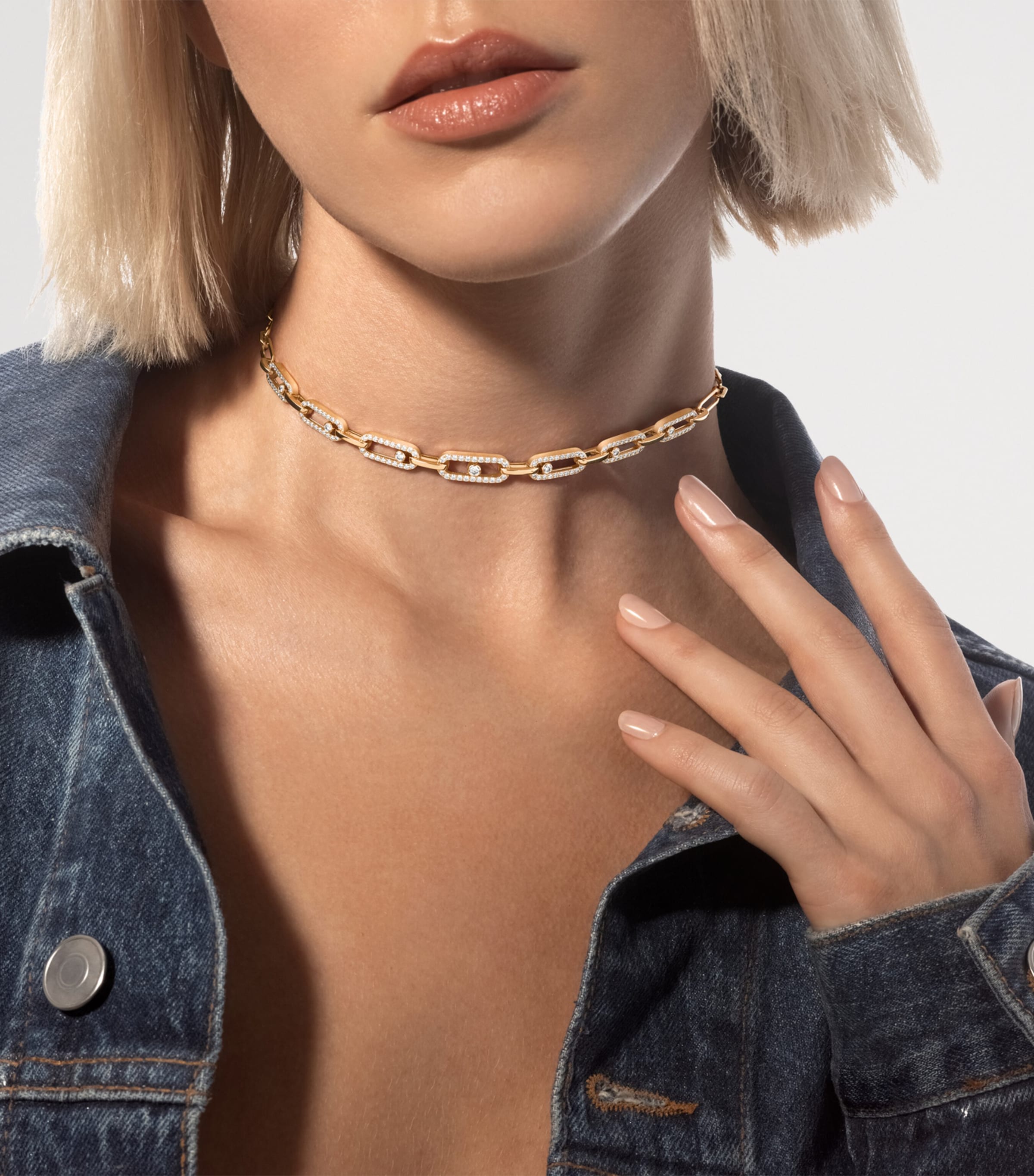 Messika Move Link Yellow Gold and Diamond Necklace (1.70ct) Yellow Gold Image 2